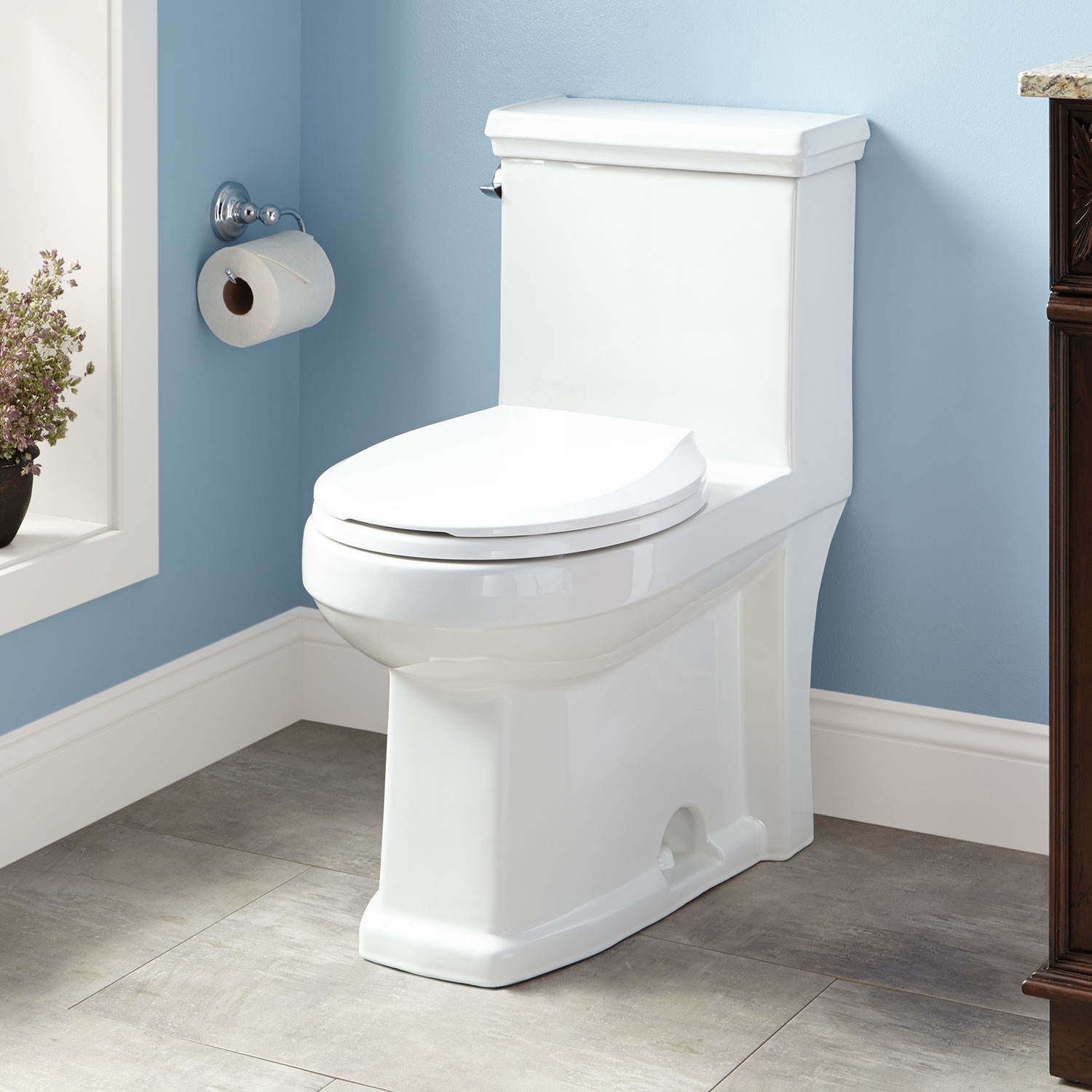 Koenig Siphonic Round One-Piece Toilet - ADA Compliant - Bathroom