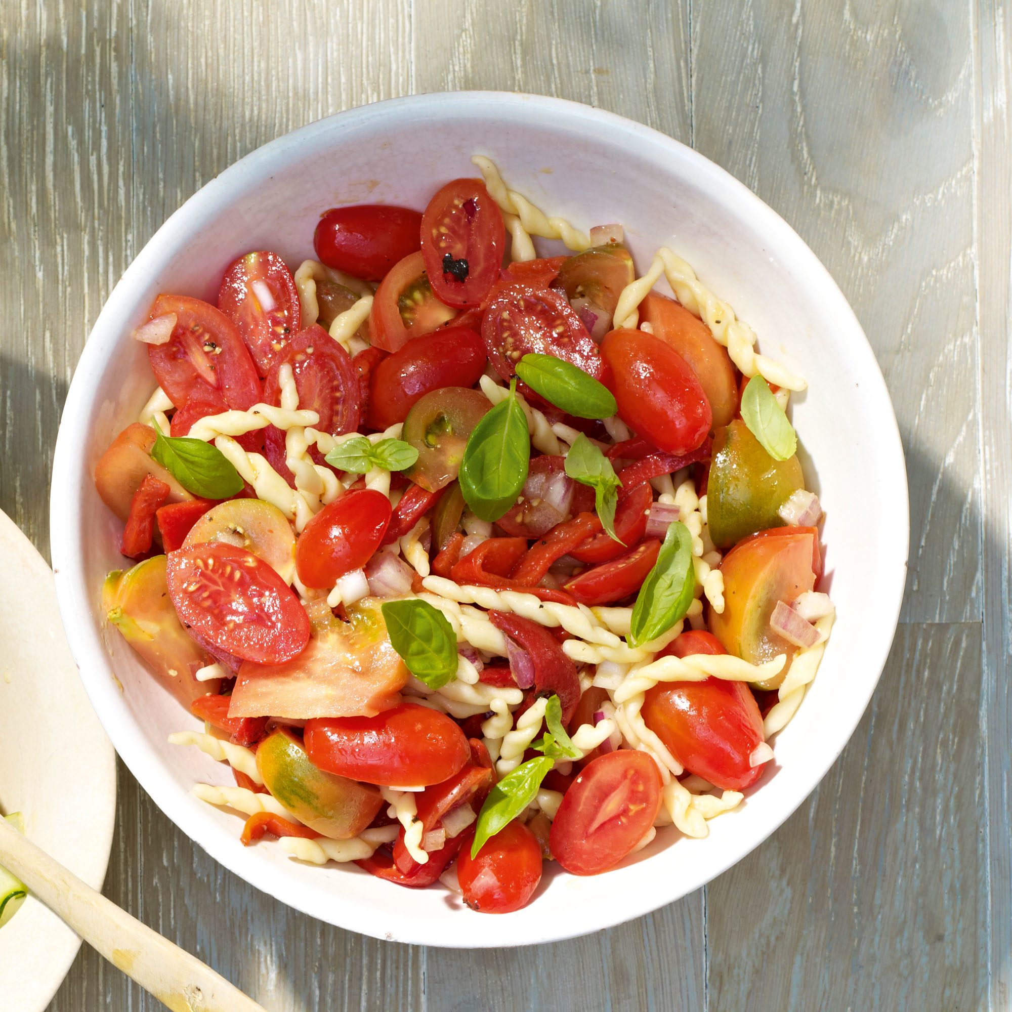 Trofie Pasta Salad With Tomatoes And Peppers