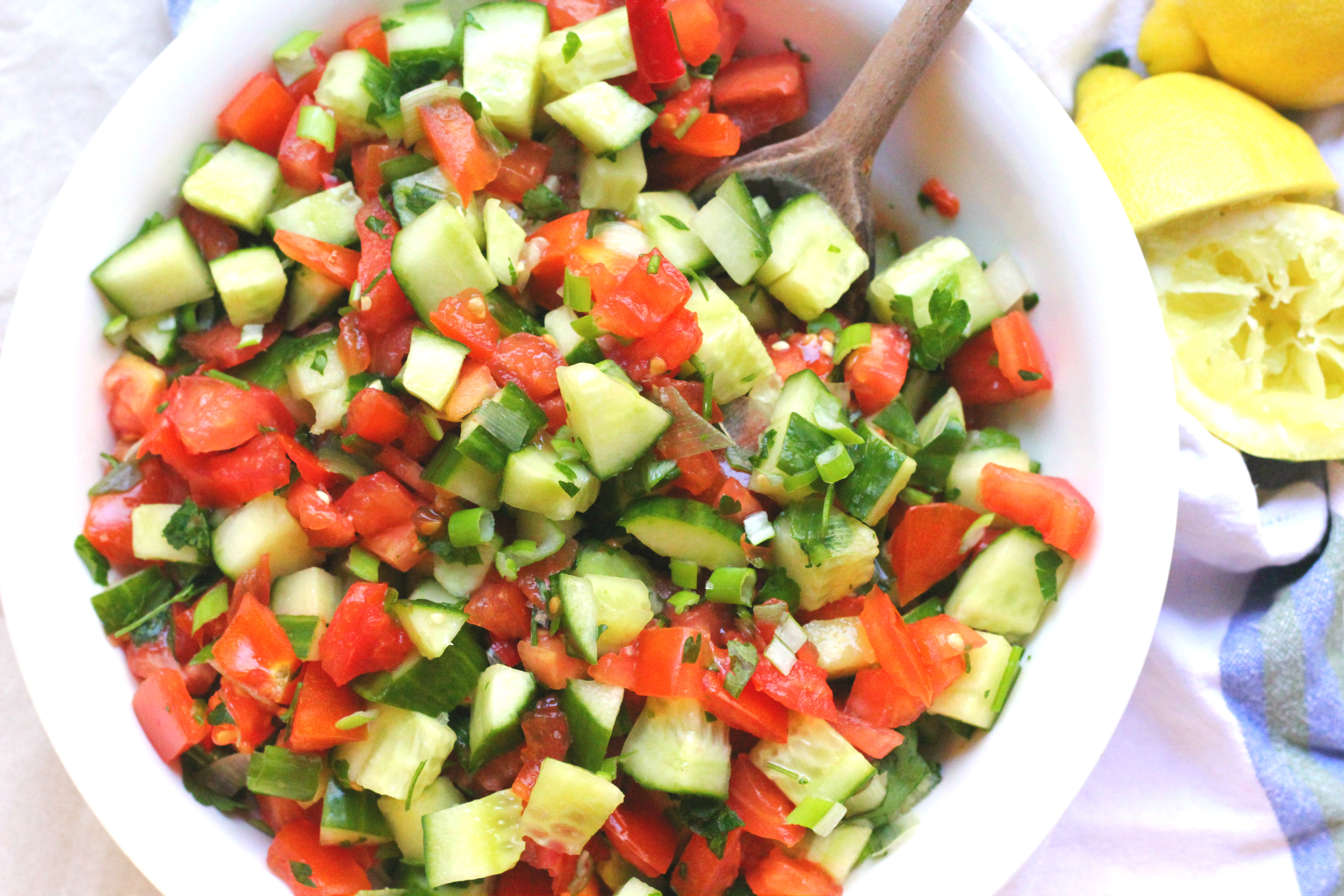 Mediterranean Cucumber Tomato Salad (Oil-Free!)