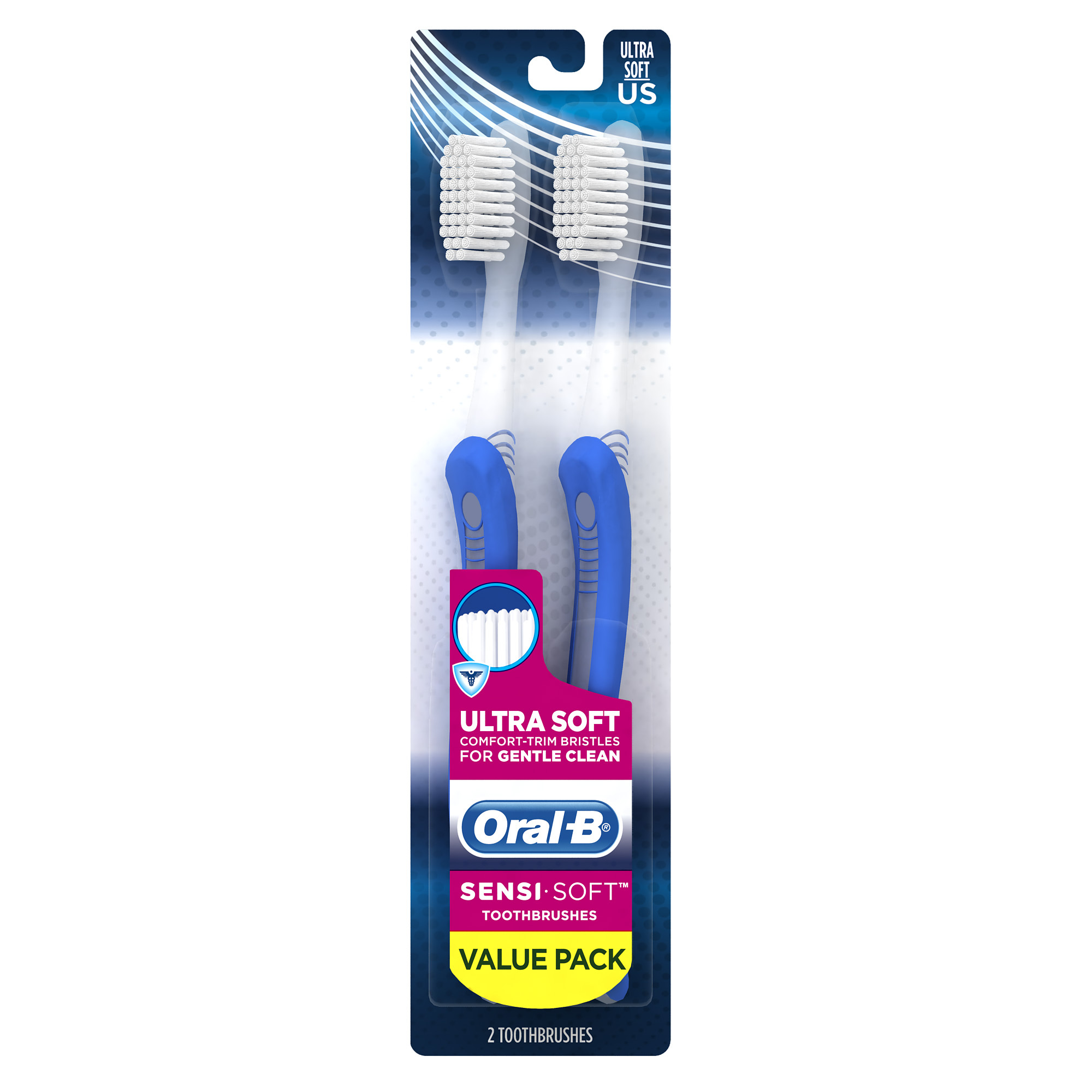 Oral-B Sensi-Soft Toothbrushes, Ultra Soft, 2 Count - Walmart.com