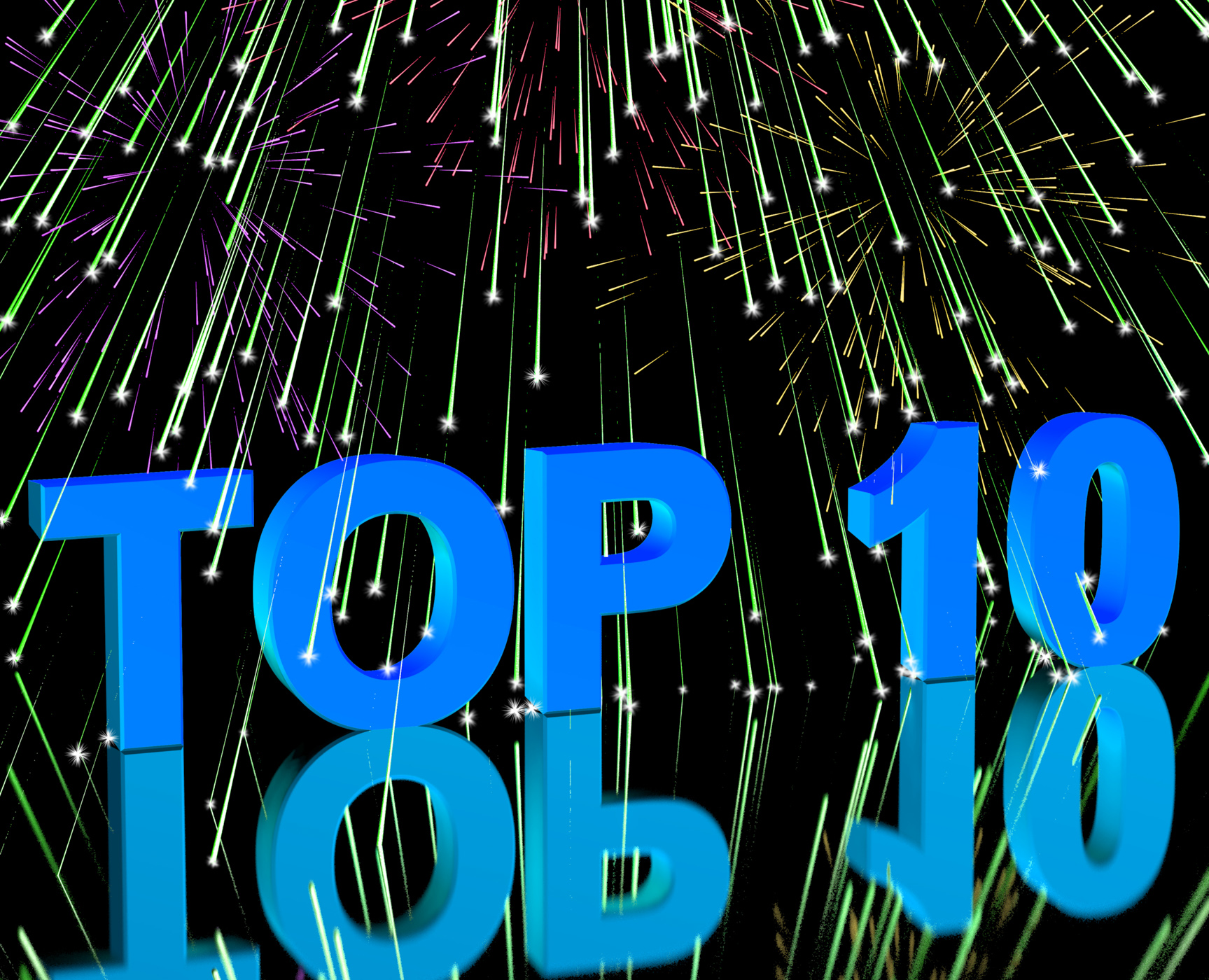 Top ten word and fireworks showing best rated in charts photo
