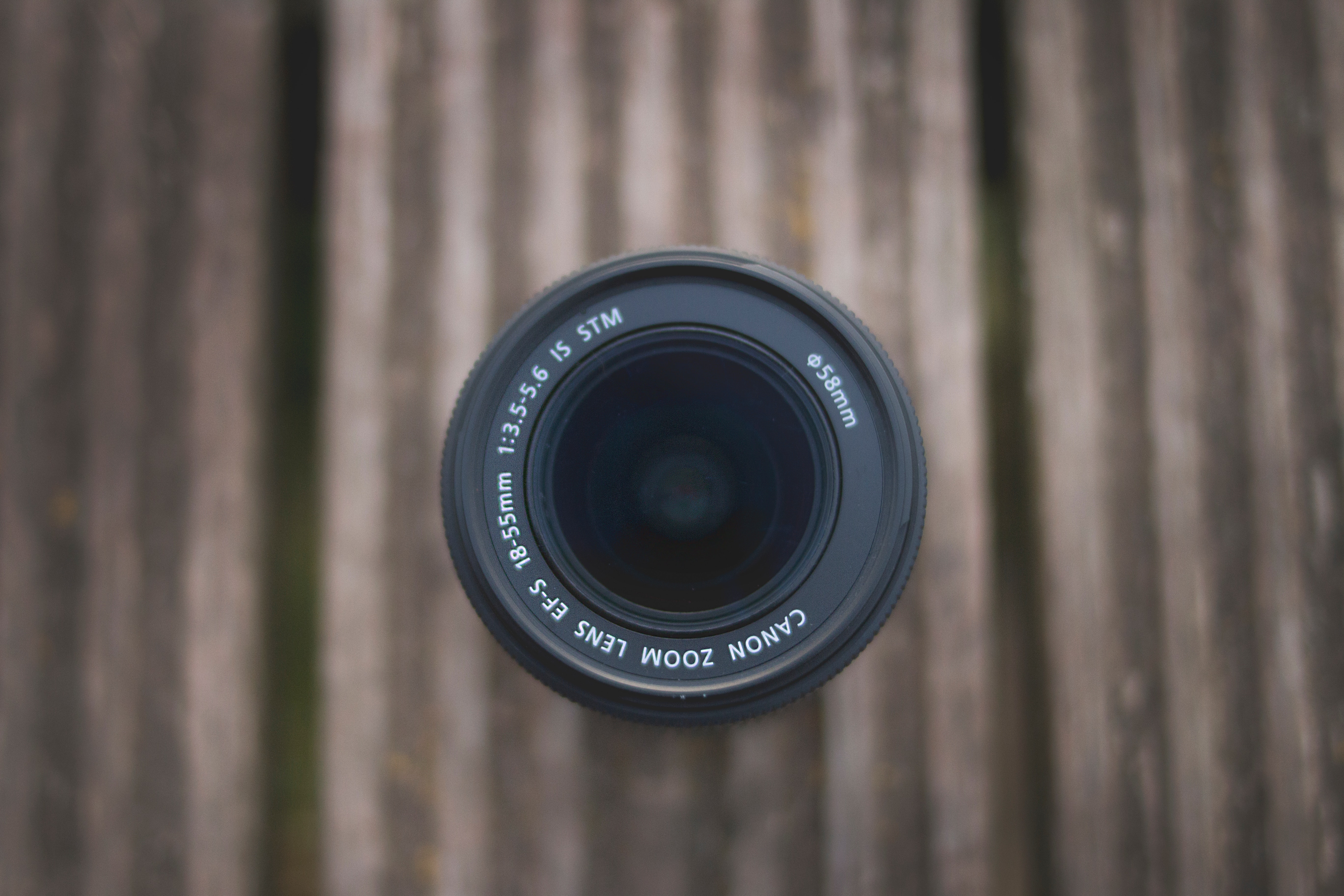 Top-view photography of canon dslr camera lens