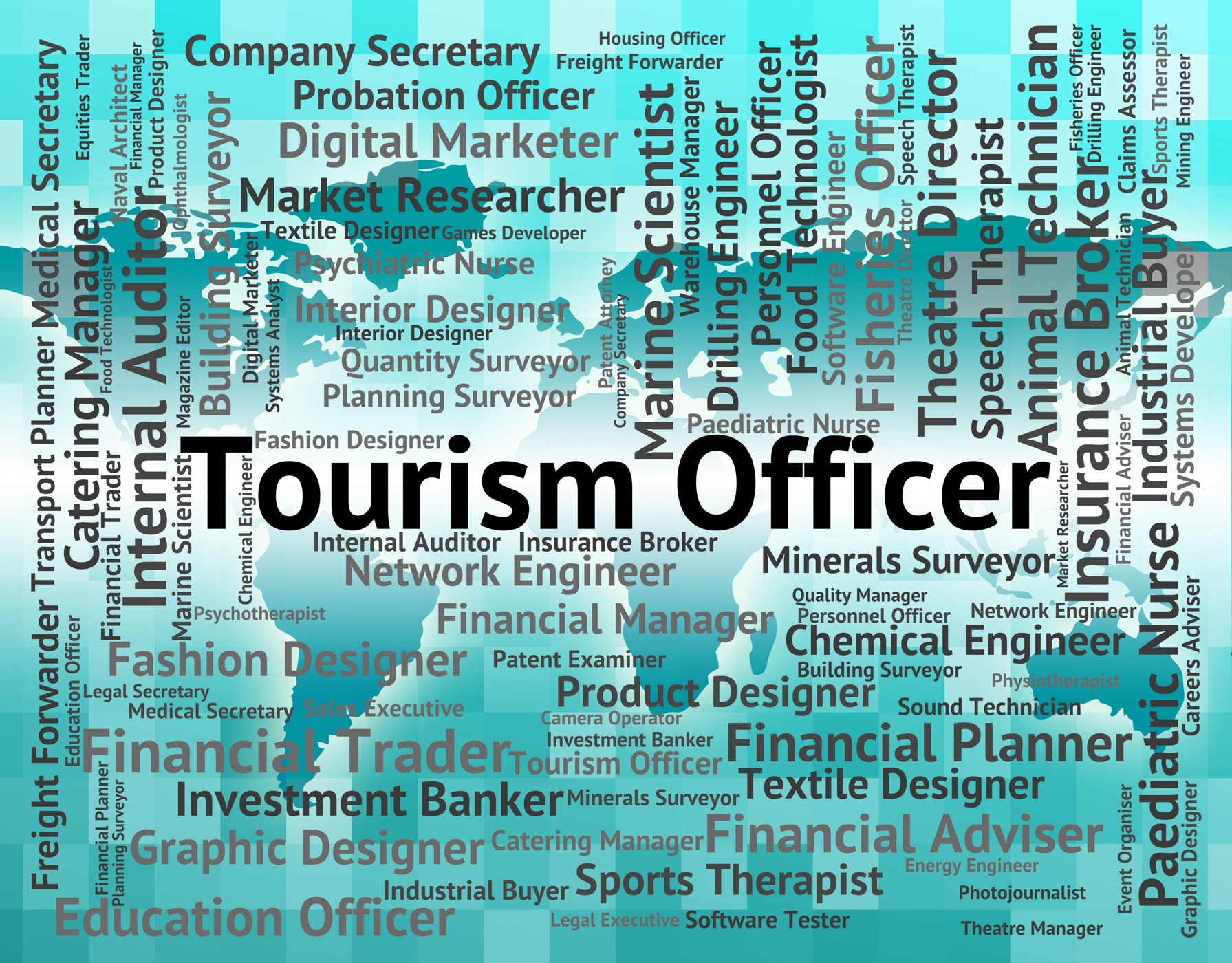 Tourism officer shows vacation recruitment and administrators photo