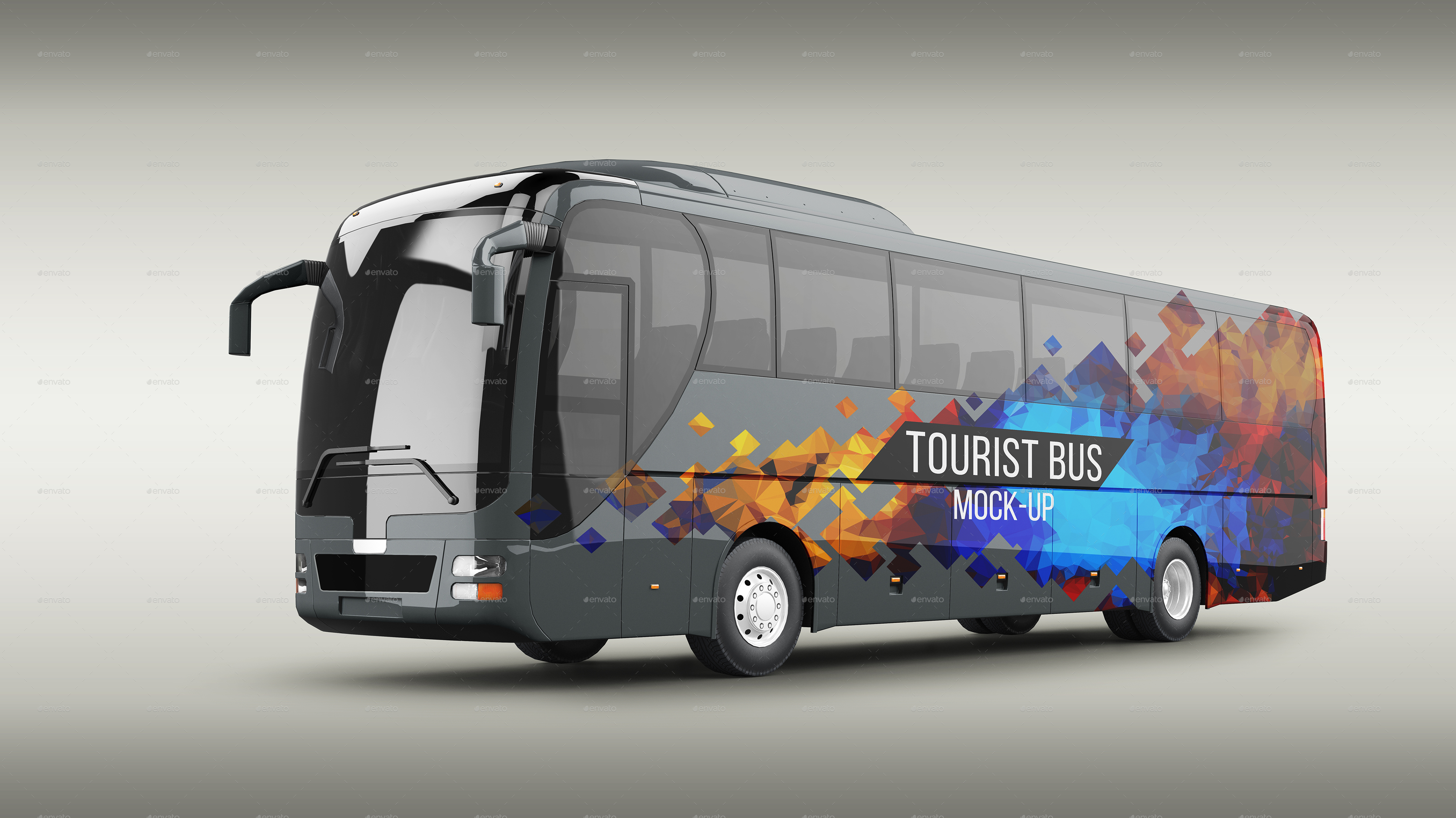 Tourist Bus Mock-Up by AlexKond | GraphicRiver