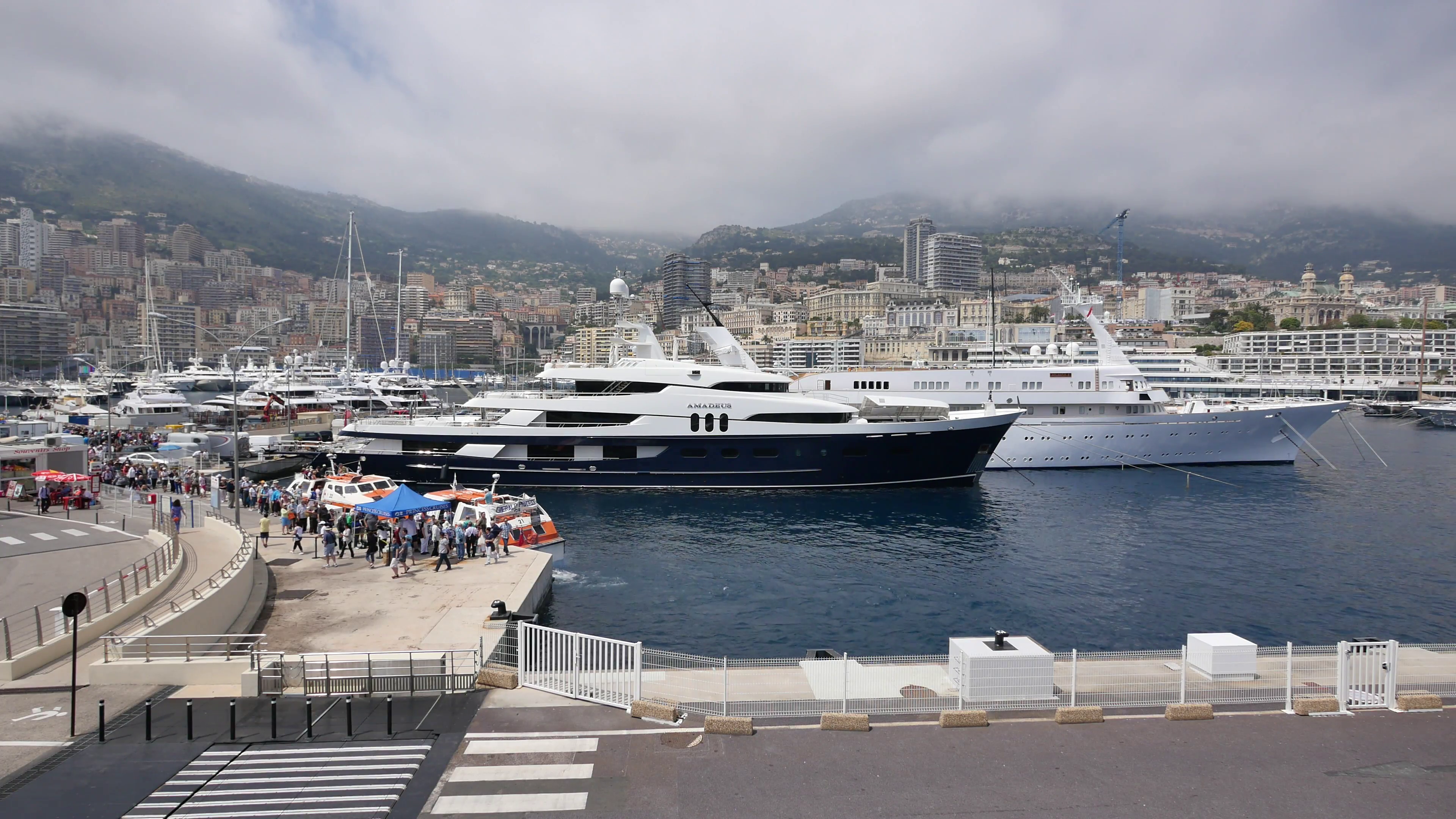 Monaco harbor with tourists Stock Video Footage - VideoBlocks