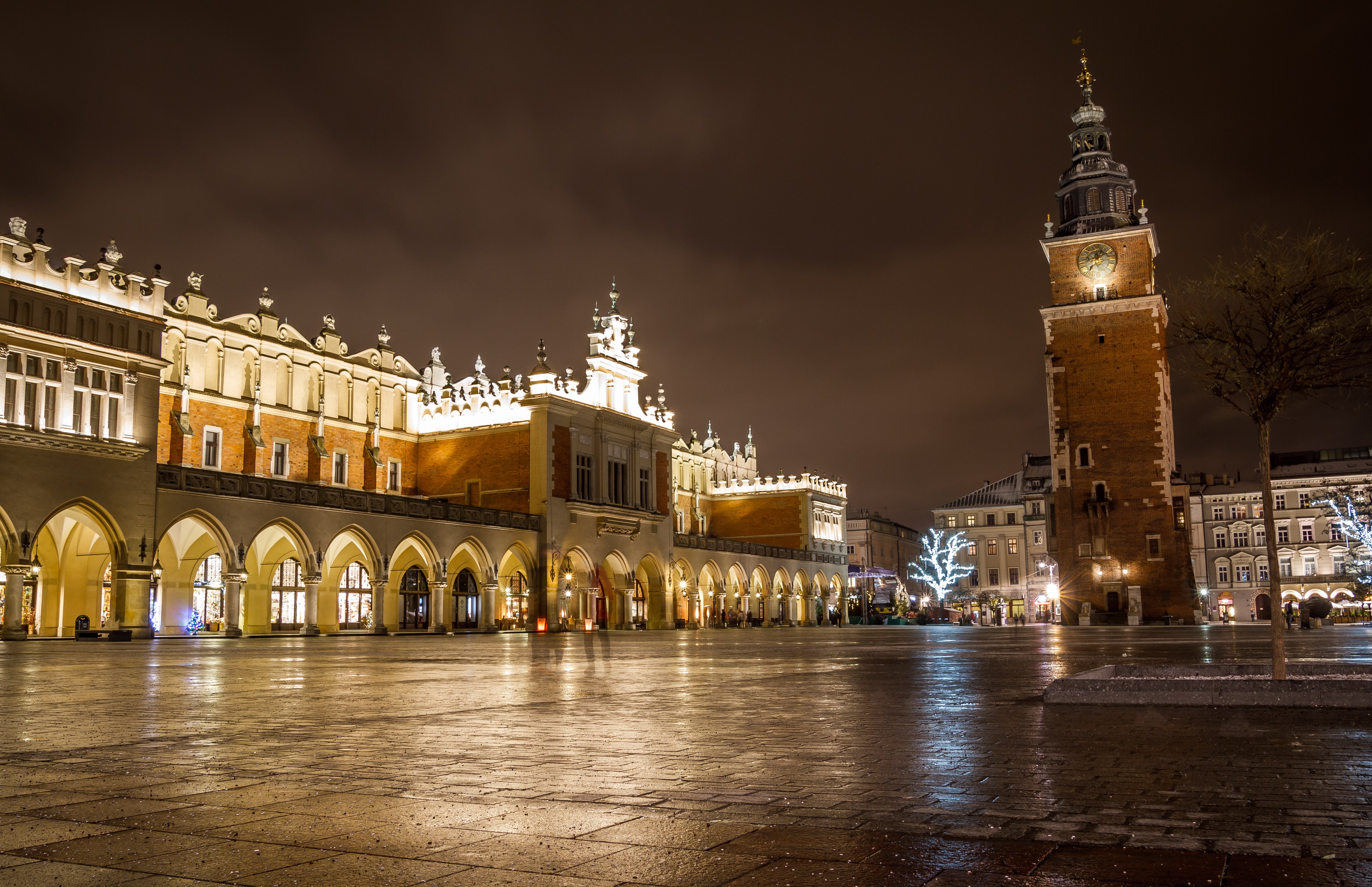 Town Hall Tower and Sukiennice, Krakow, Poland, Architecture, Outdoor, Water, Travel, HQ Photo