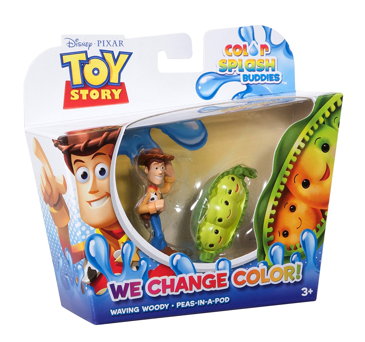 Amazon.com: Toy Story Color Splash Buddies Waving Woody and Peas in ...