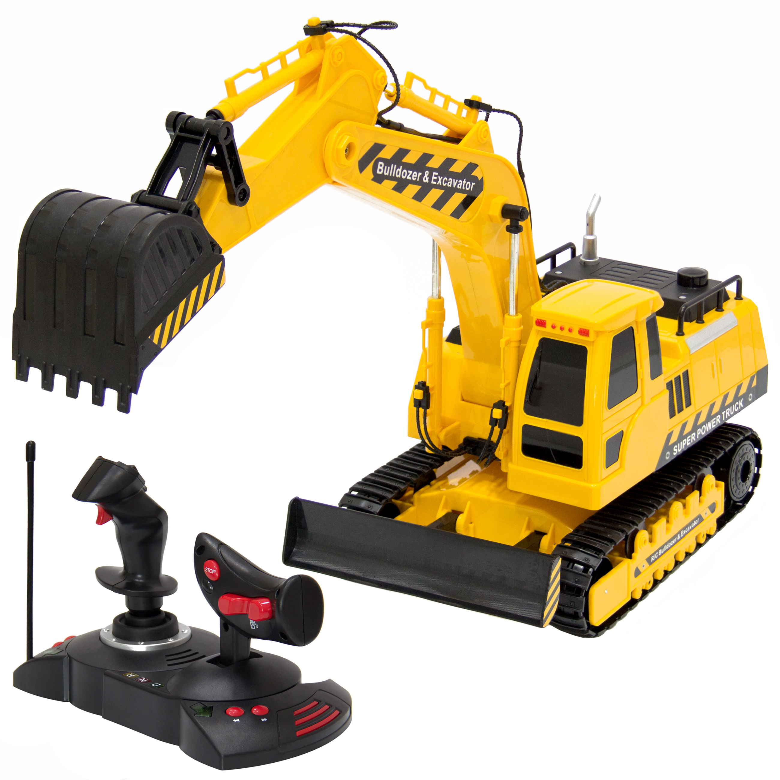 BCP 27MHz 1:18 RC Excavator Bulldozer Kids Remote Control Toy ...