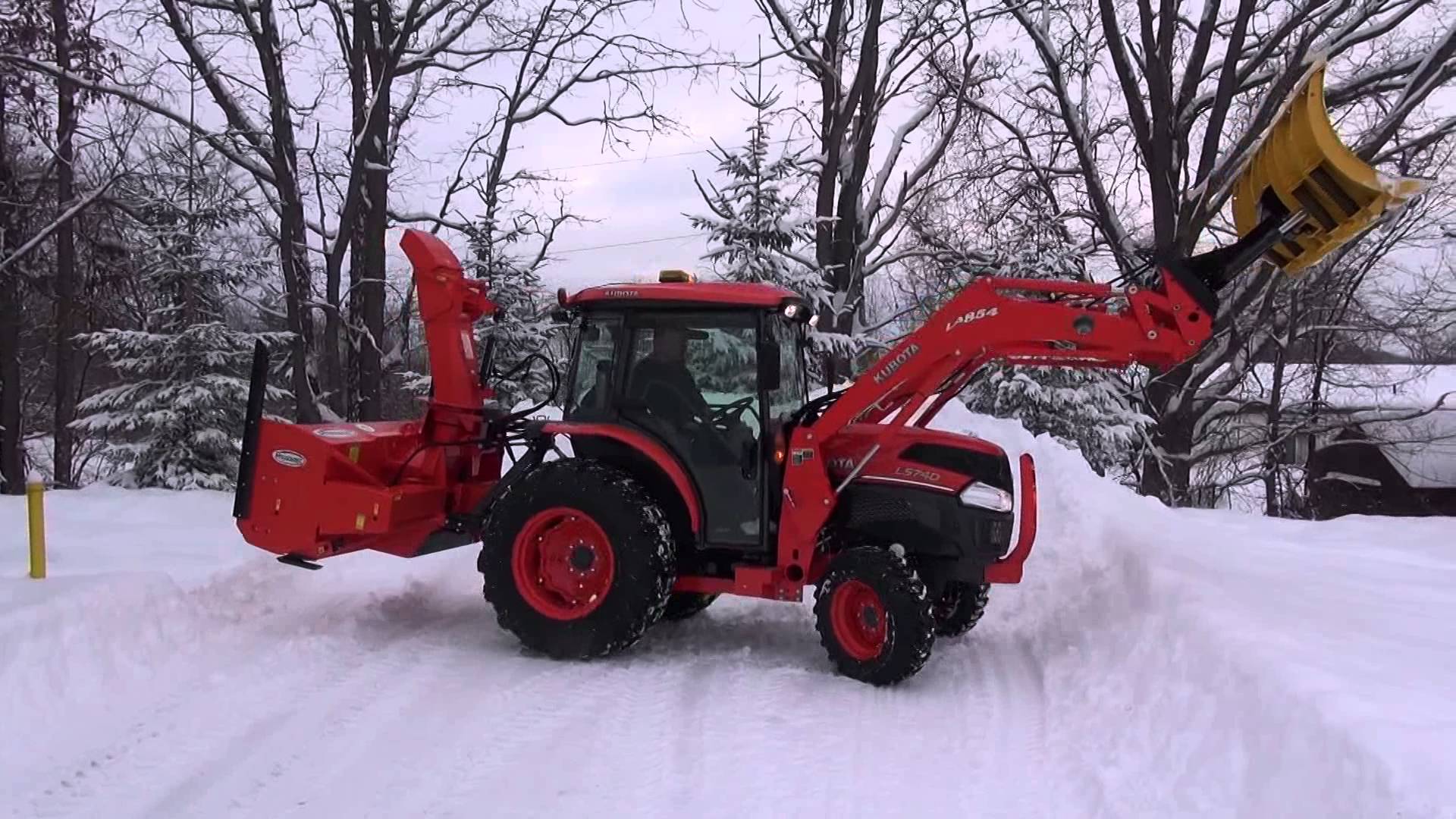 Charles Operating A Kubota L5740....Serious Snow Removal! - YouTube