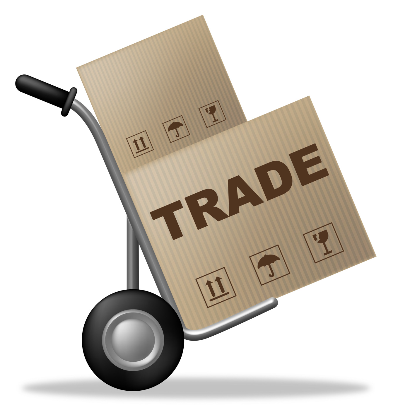 Trade package indicates shipping box and biz photo