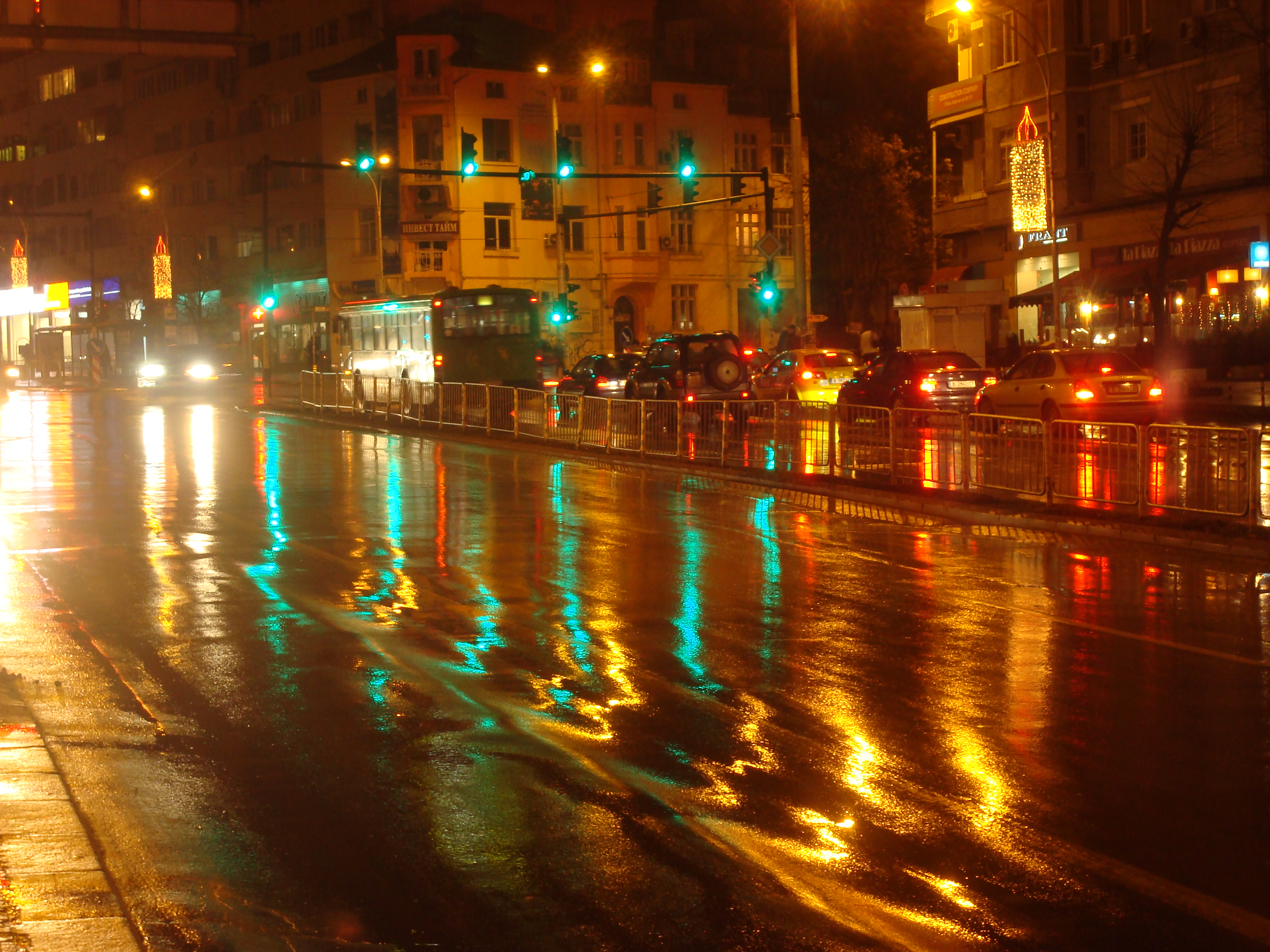 Traffic at night photo