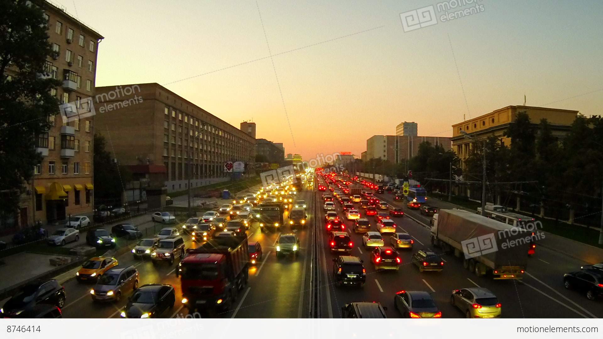 Urban Traffic In Moscow Stock video footage | 8746414
