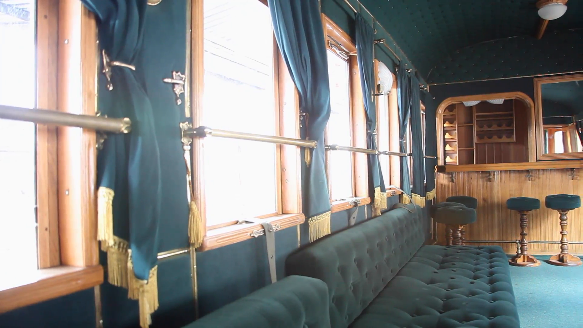 Old train, interior of luxury vintage, old train carriage, elegant ...