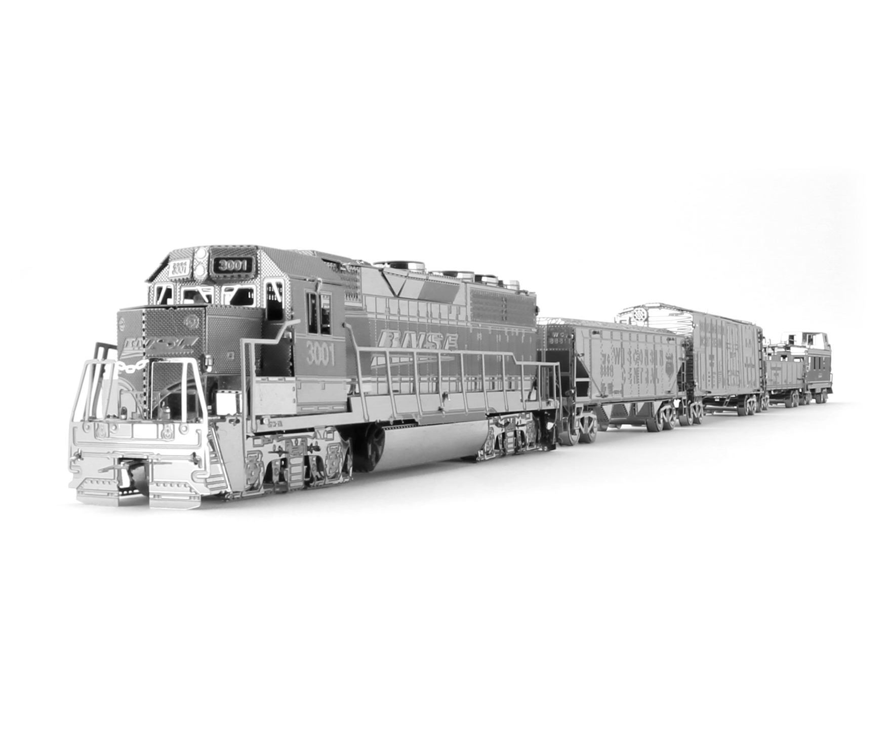 Metal Earth Freight Train Engine + 4 Cars Gift Set Laser Cut Metal ...