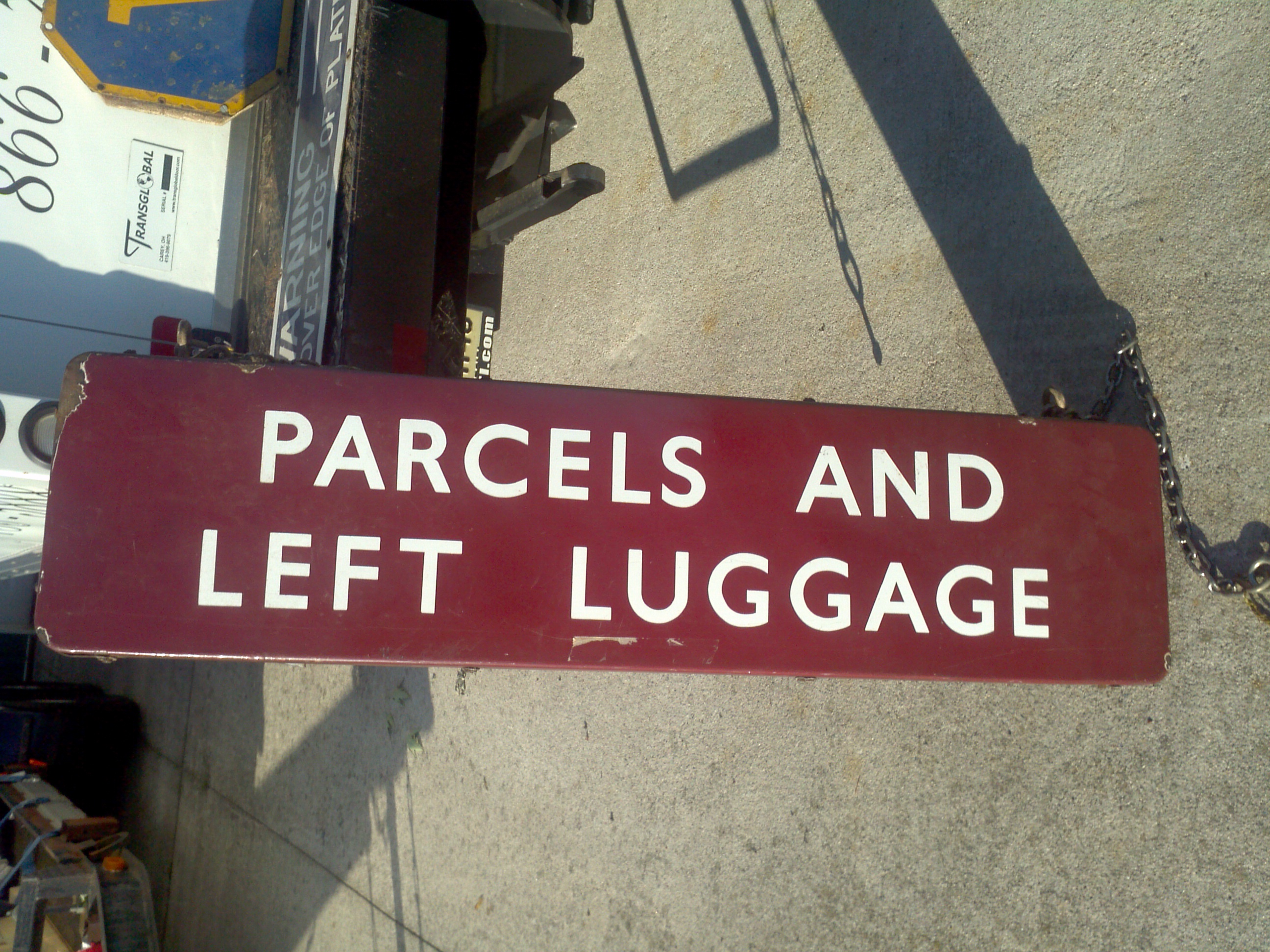 Train Station Double Sided Porcelain Sign « Obnoxious Antiques
