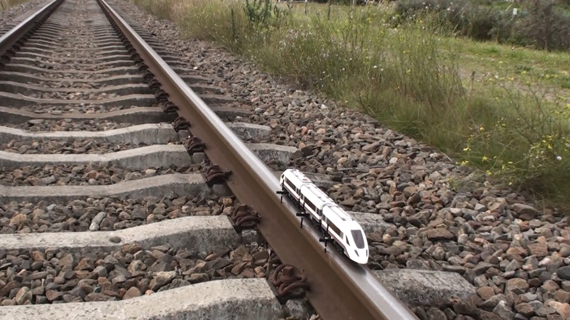 Lego train 60051 on real train tracks - YouTube