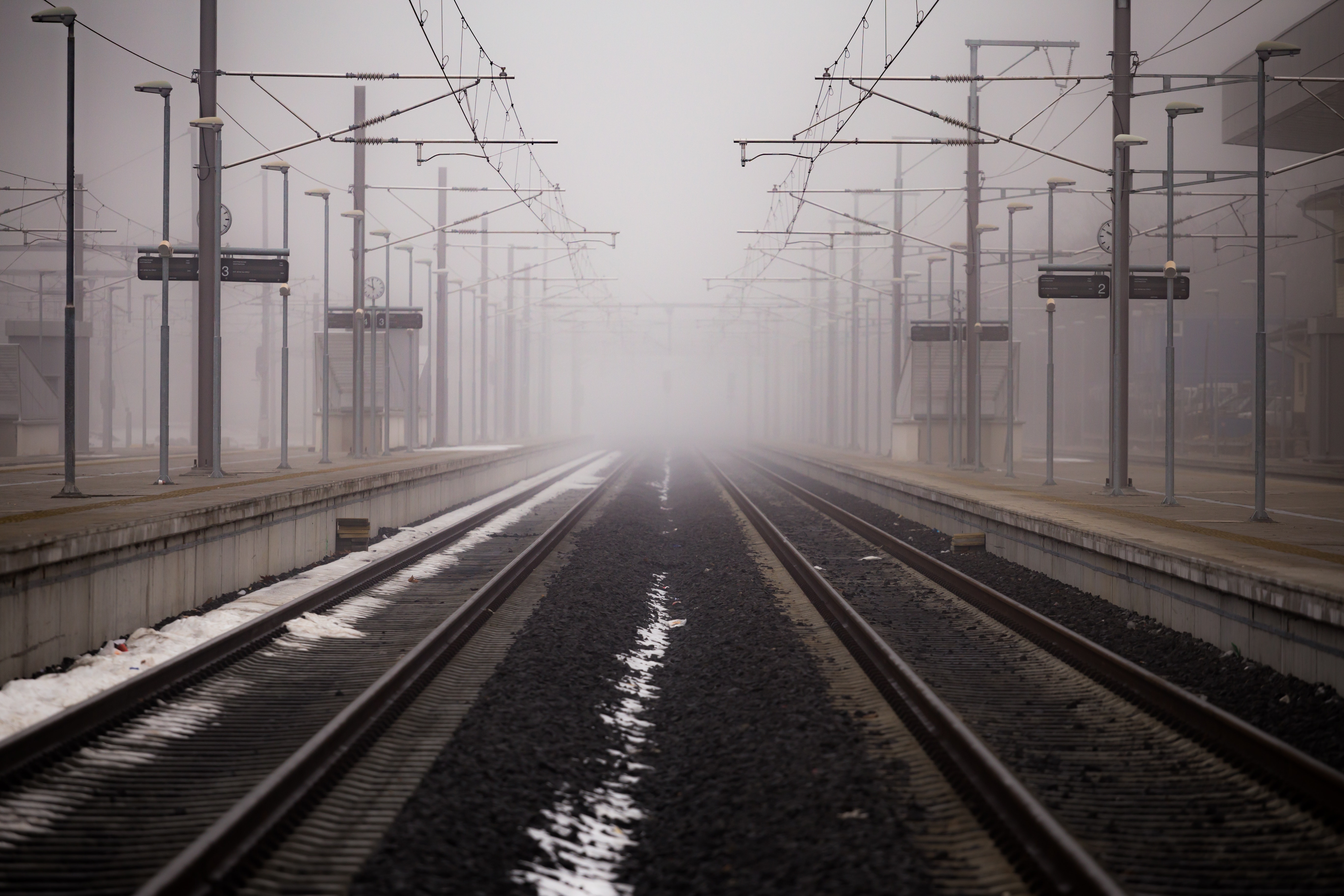 Train Tracks, Depth of field, Steel, Urban, Travel, HQ Photo