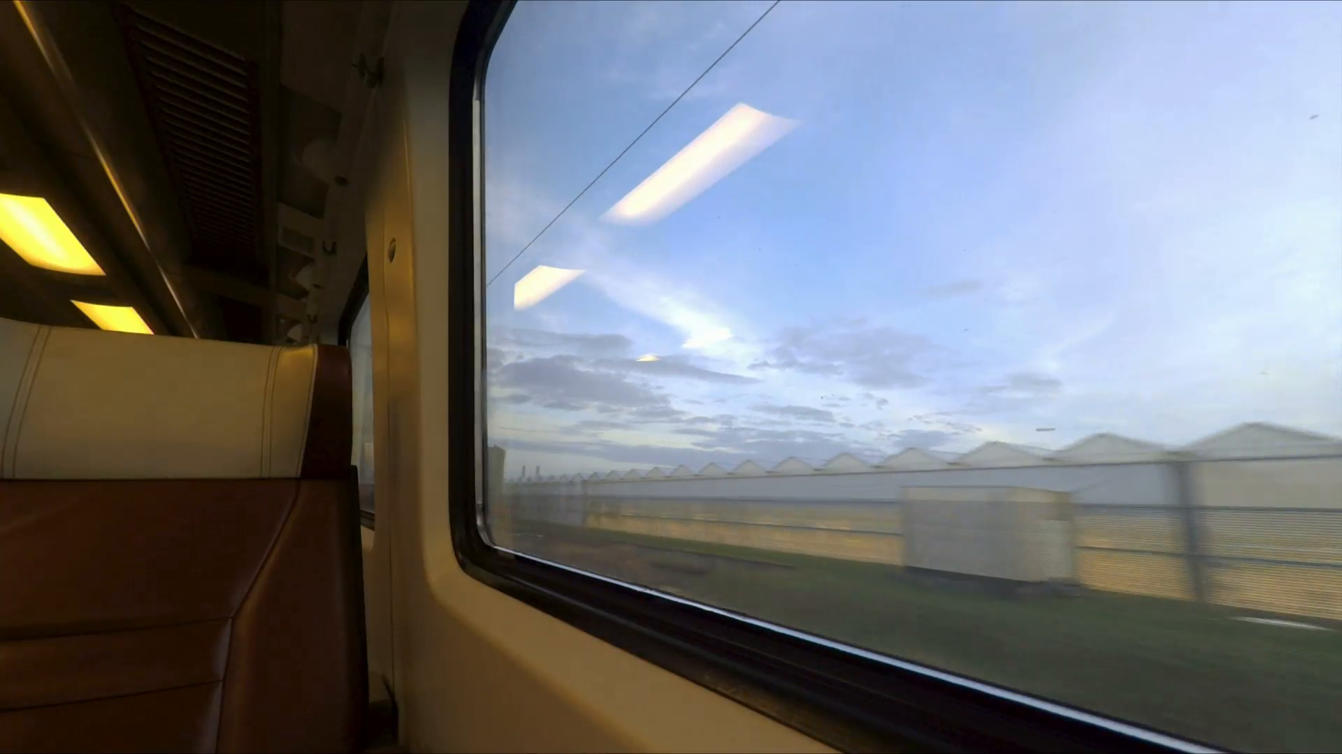 Window view from fast train travelling in the Netherlands Stock ...
