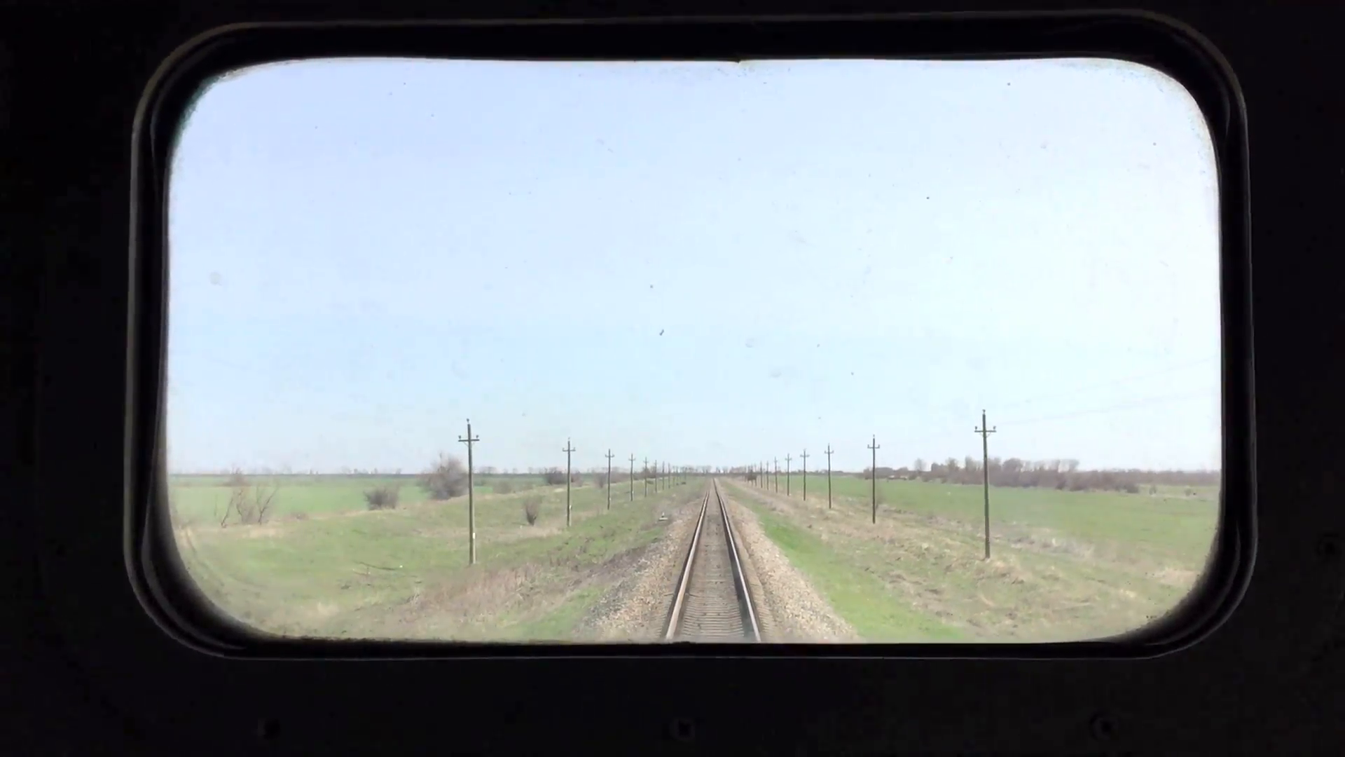Window view of the last car a railway train, background Stock Video ...