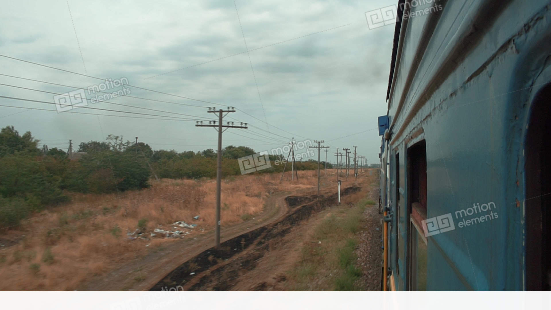 View From The Window Of The Passing Train Stock video footage | 11304560
