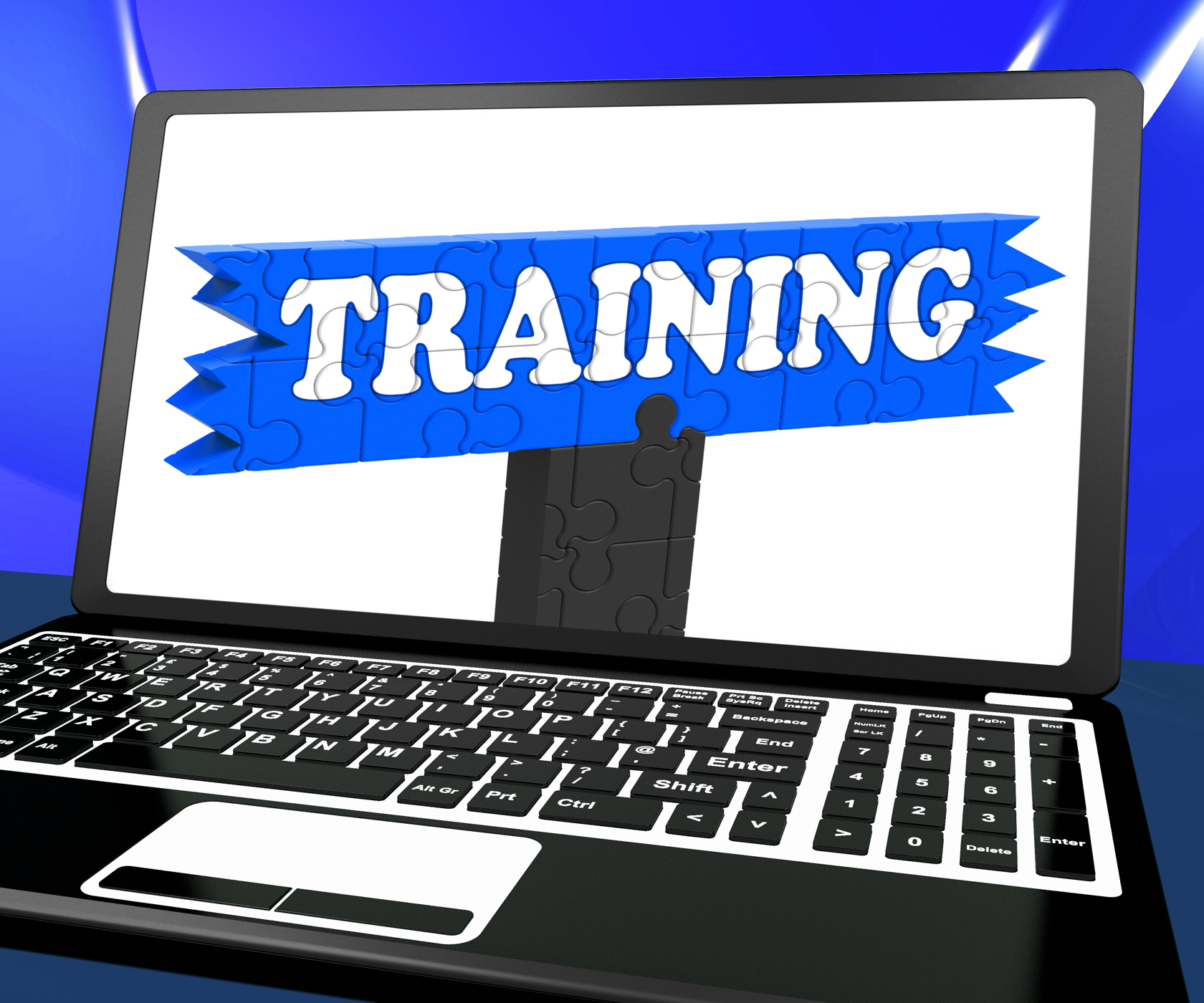 Training on laptop shows coaching photo