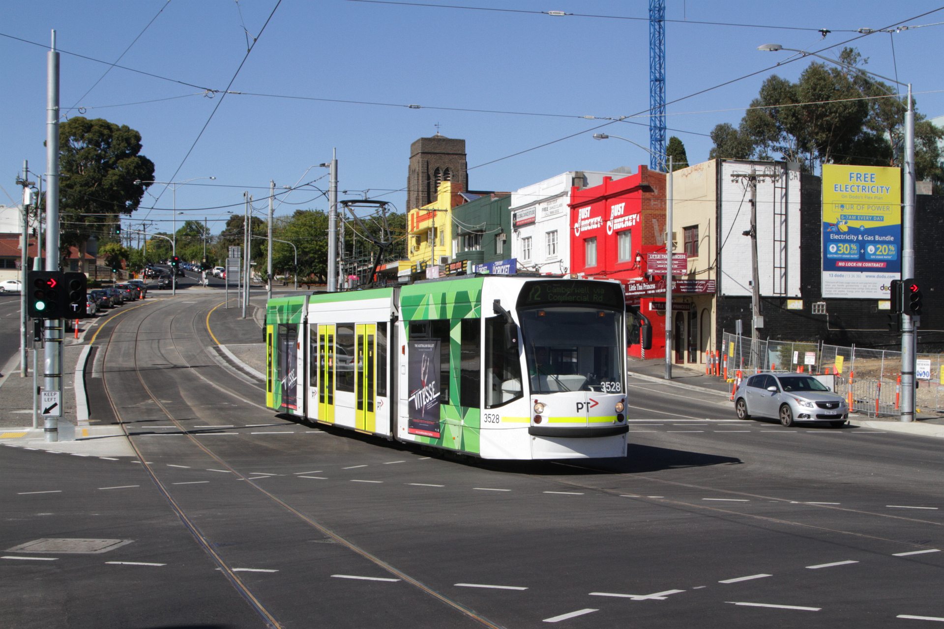 D1.3528 passes the former Gardiner station tram square on a ...