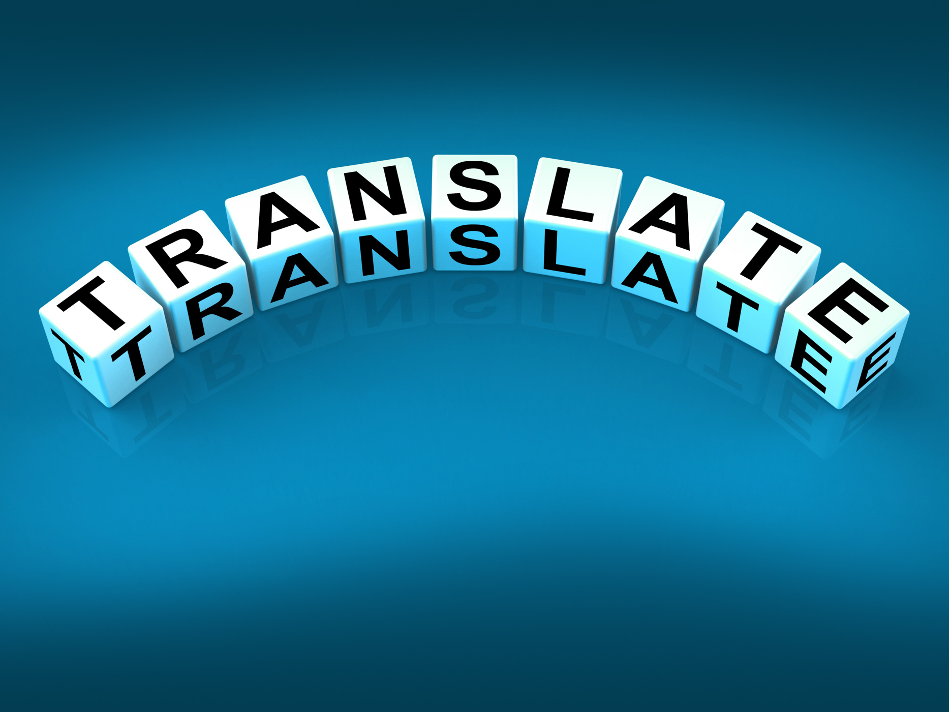 Translate blocks show multilingual or international translator photo