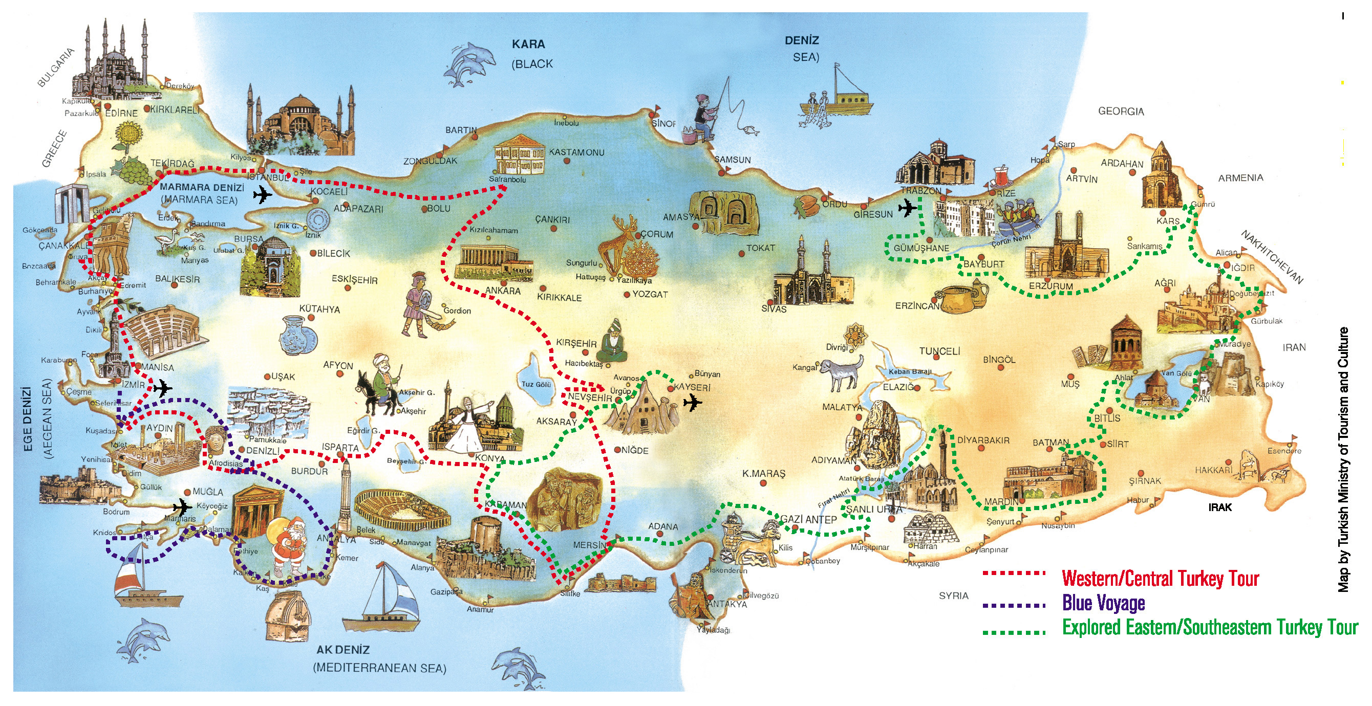 Large travel map of Turkey | Turkey | Asia | Mapsland | Maps of the ...