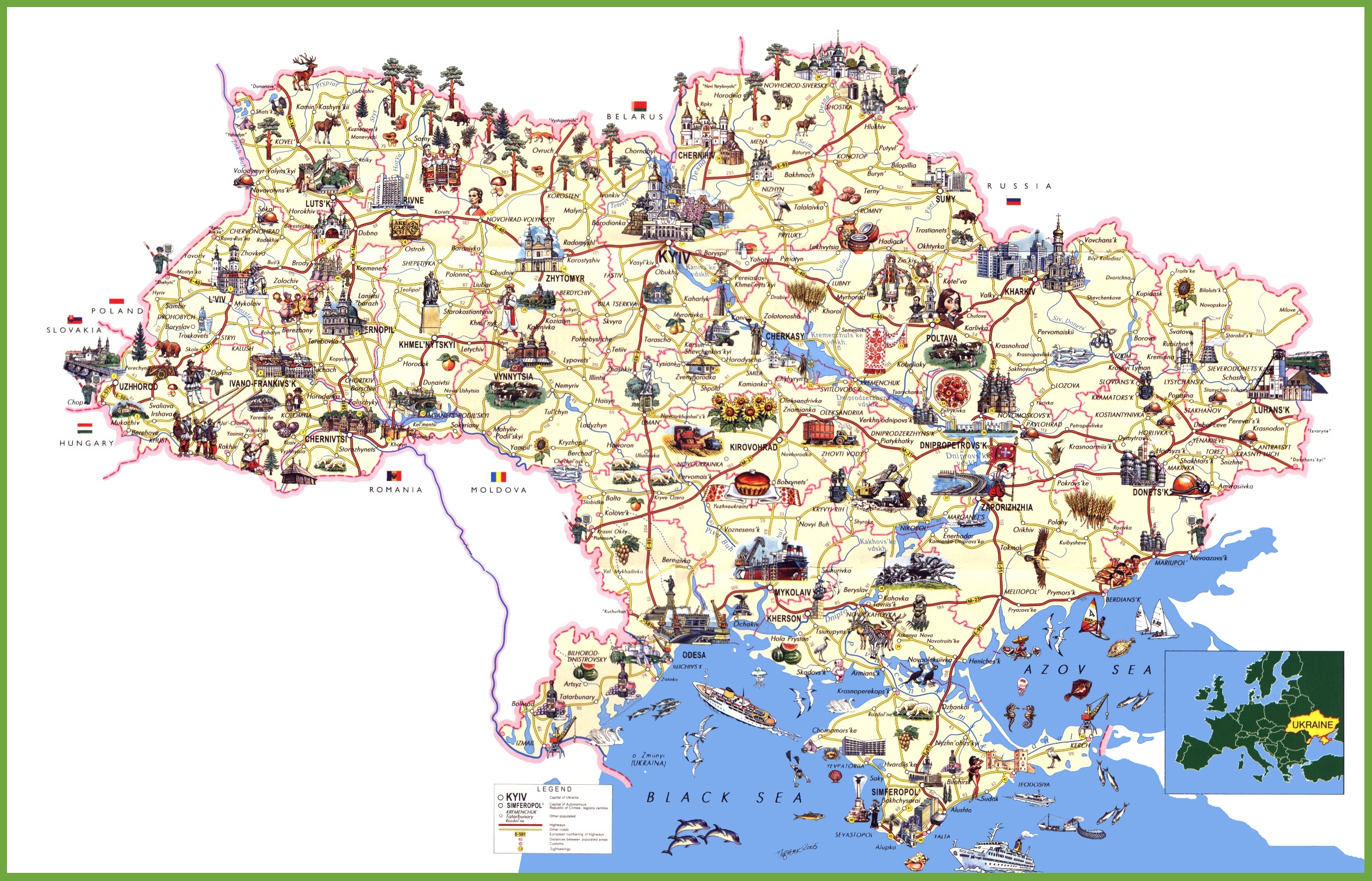 Ukraine travel map ﻿