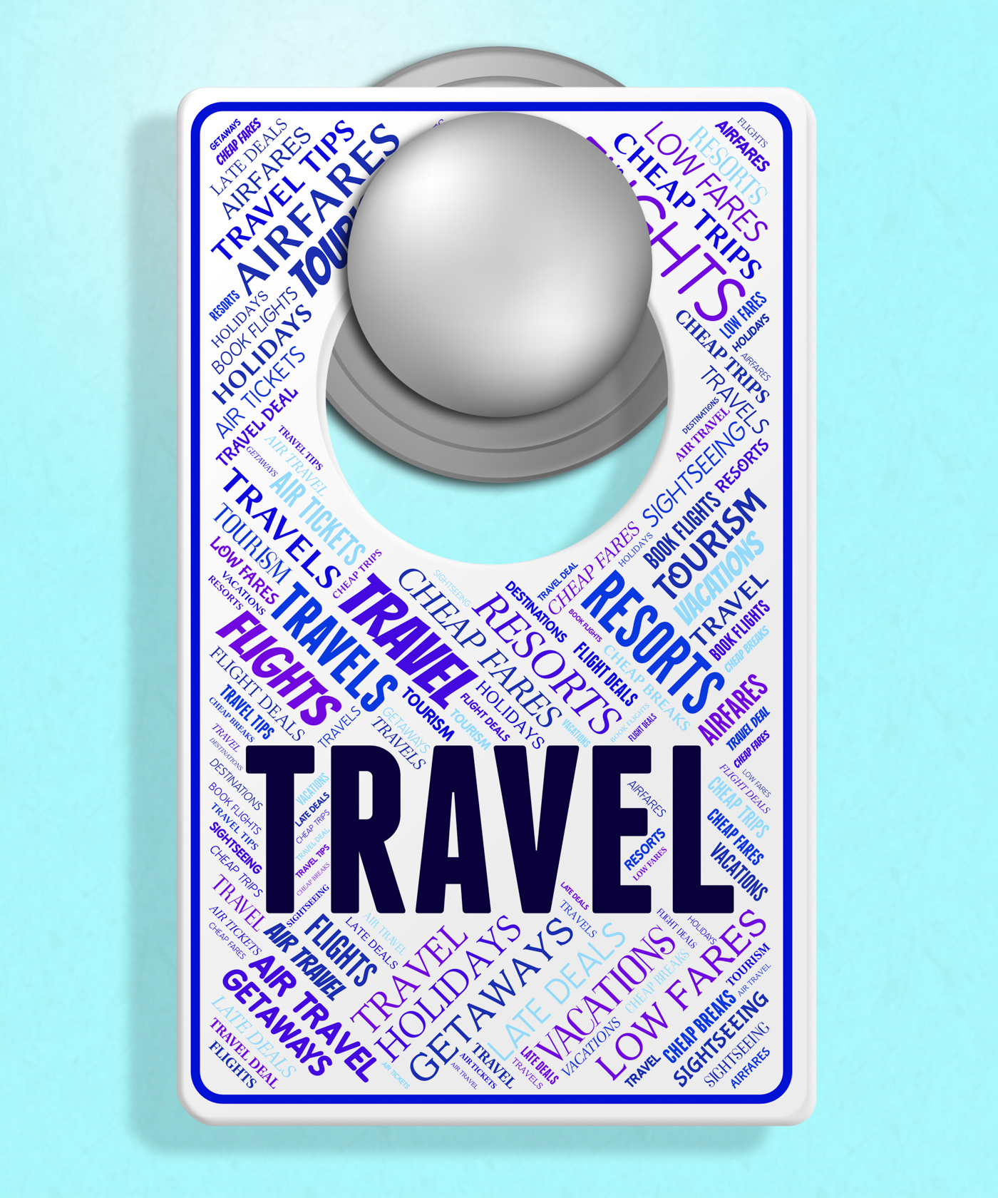 Travel sign represents message trip and traveller photo