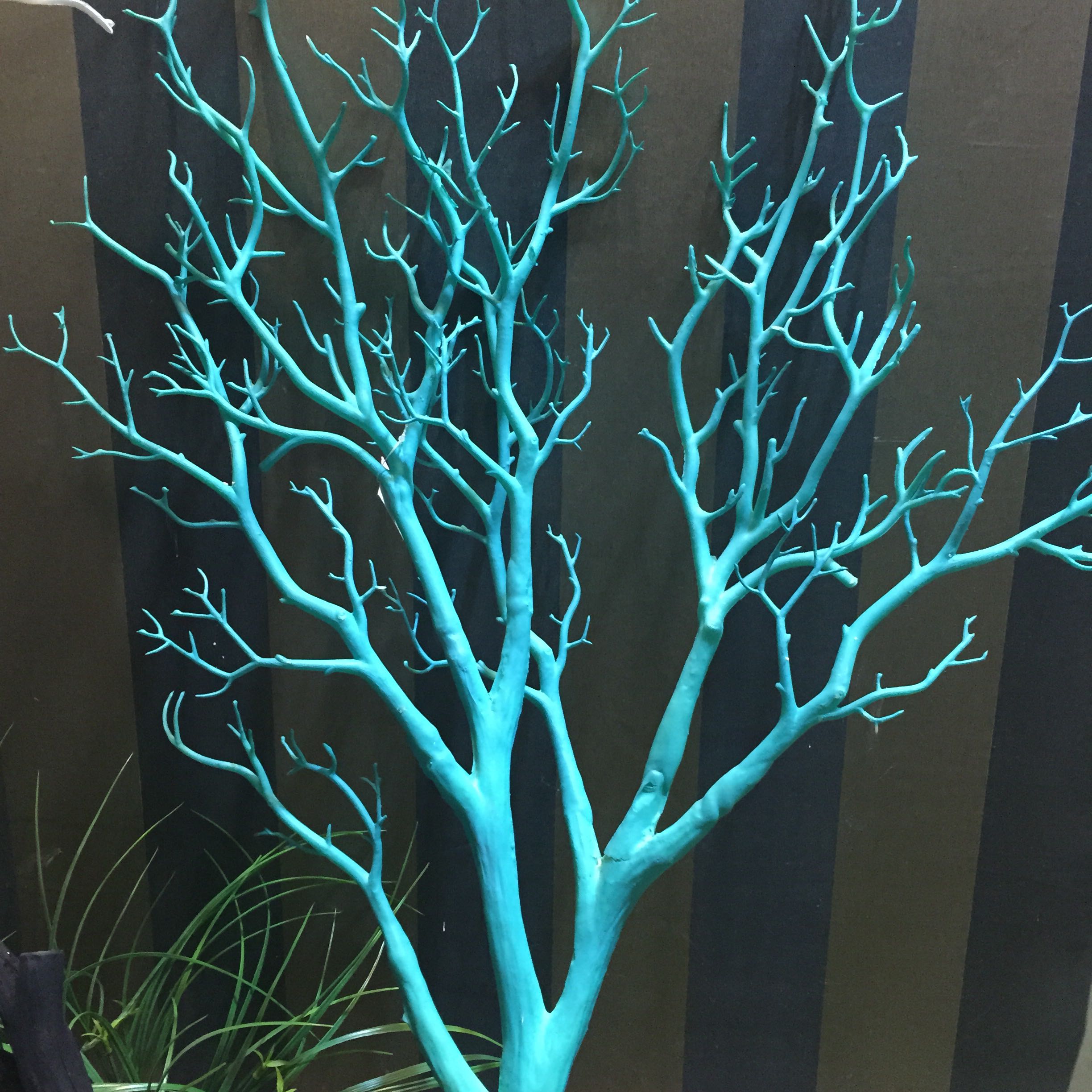 Artificial Peacock Coral Tree Branches Plastic Artificial Flowers ...