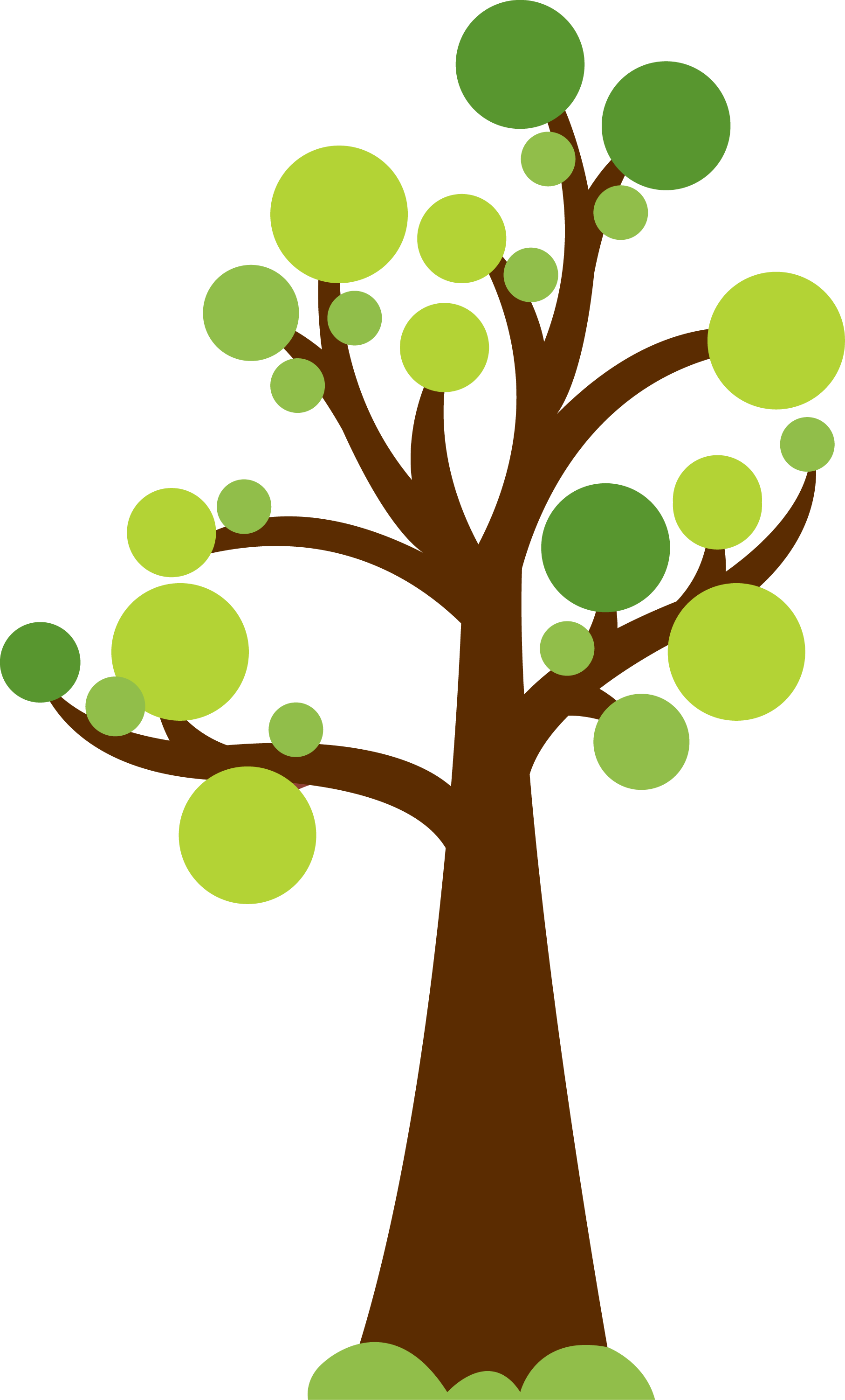 Tree with circles for leaves. Cute image for summer or garden theme ...