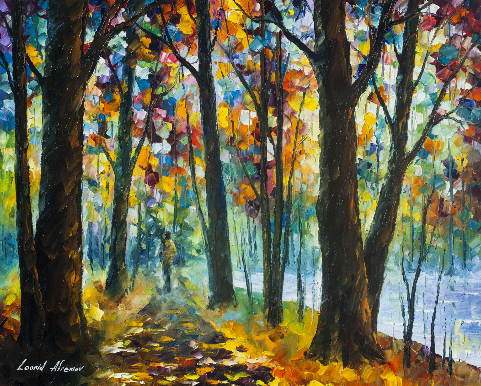 LIVING TREES - Original Oil Painting On Canvas By Leonid Afremov ...