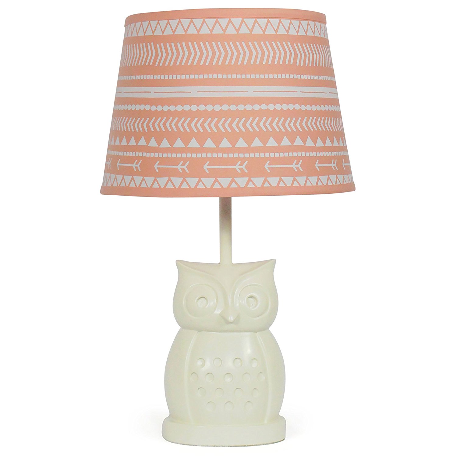 Amazon.com : Coral Tribal Nursery Lamp Shade with White Owl Base ...