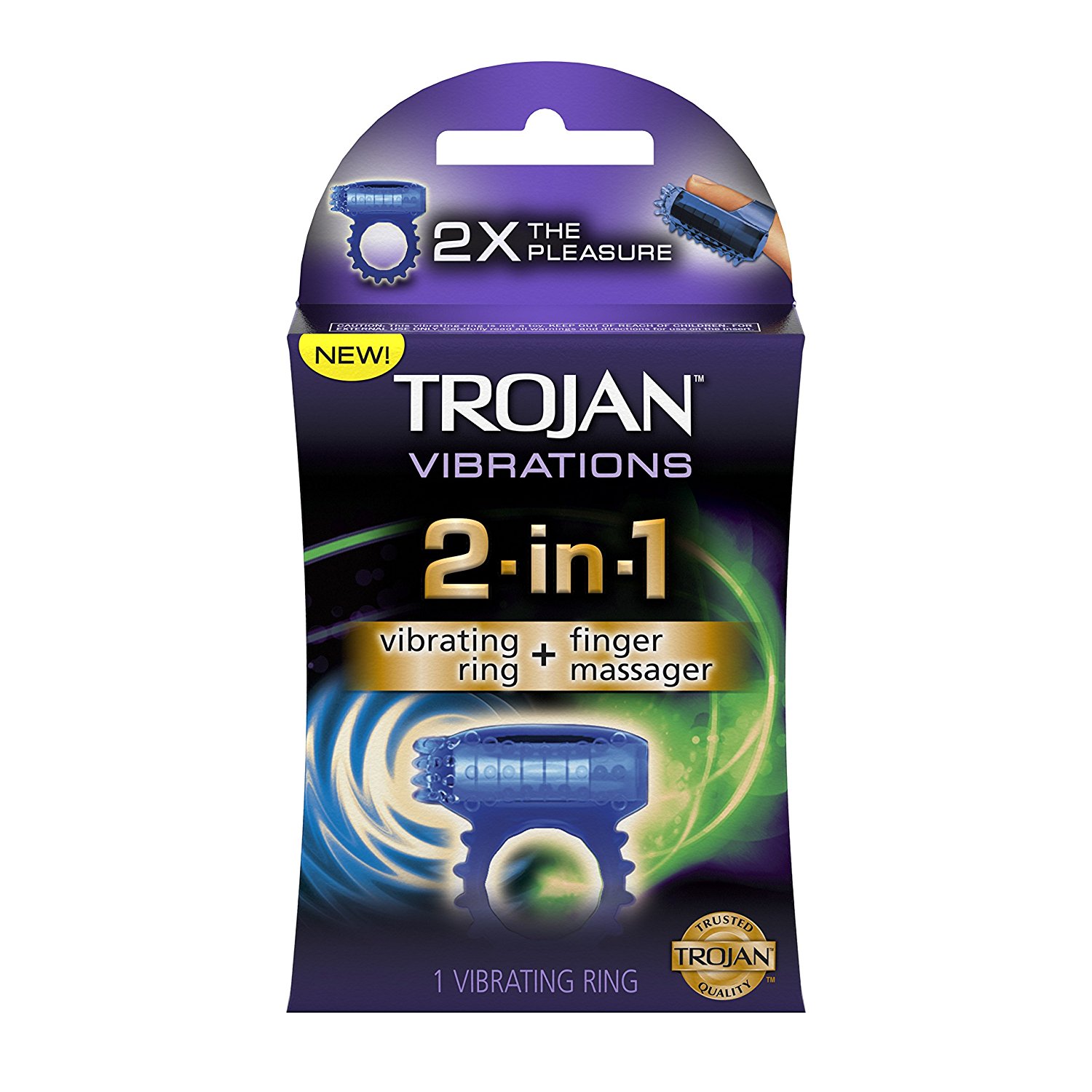 Amazon.com: Trojan Vibrations 2-in-1 Vibrating Ring Plus Finger ...