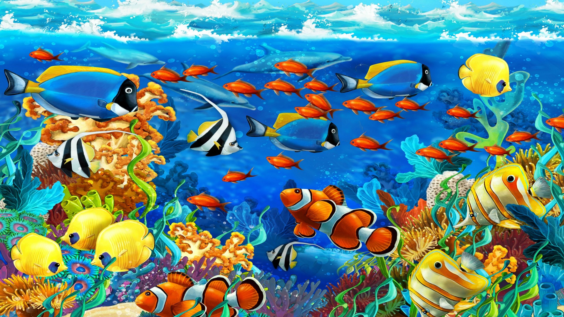Sea Underwater World, Coral, Exotic Tropical Fish Wallpapers For ...