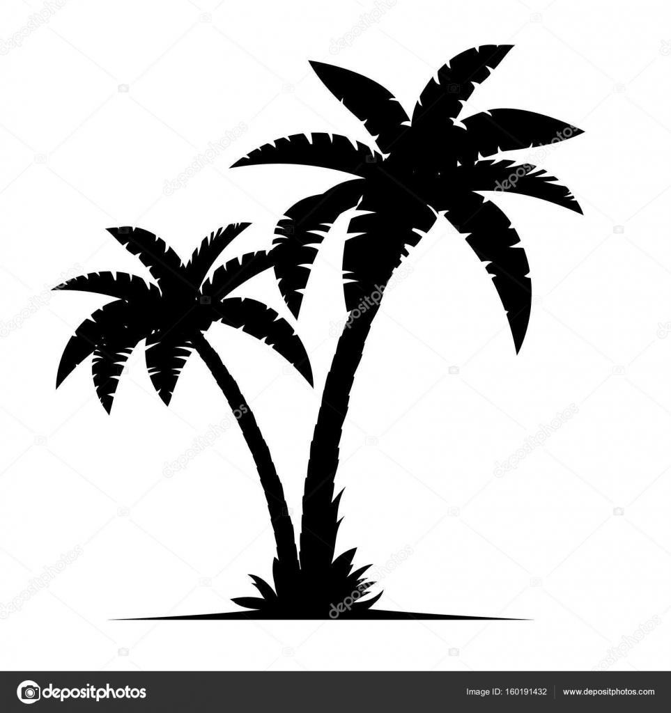 A palm tree silhouettes — Stock Vector © drogatnev #160191432