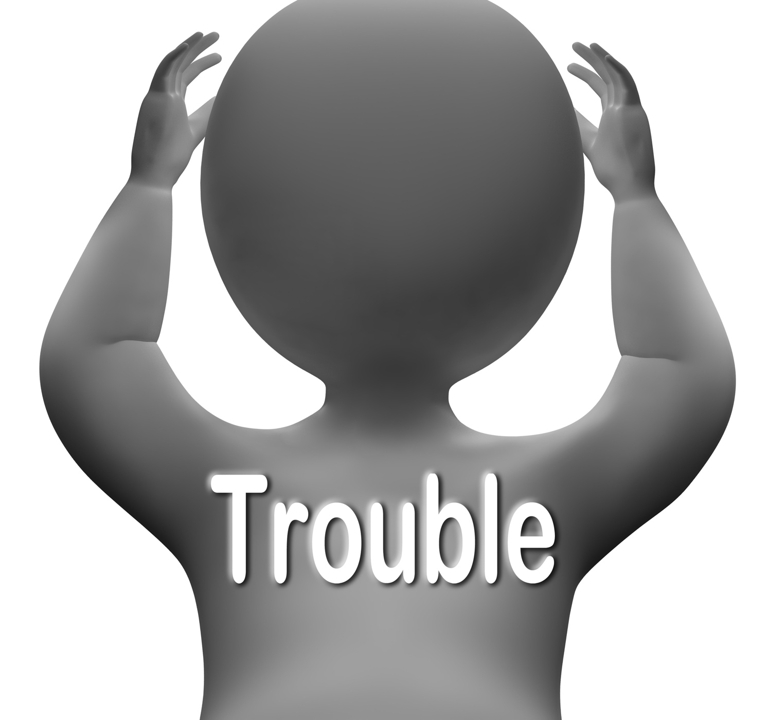 Trouble Character Means Problems Difficulty And Worries, 3d, Character, Difficult, Difficulties, HQ Photo