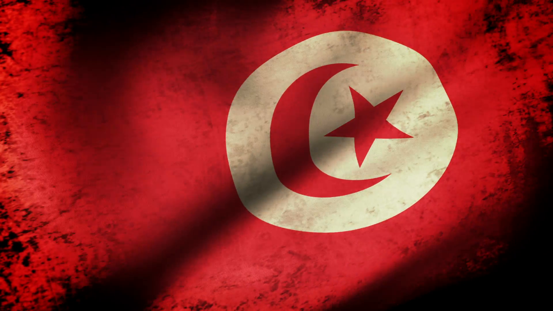 Tunisia Flag Waving, grunge look Motion Background - Videoblocks