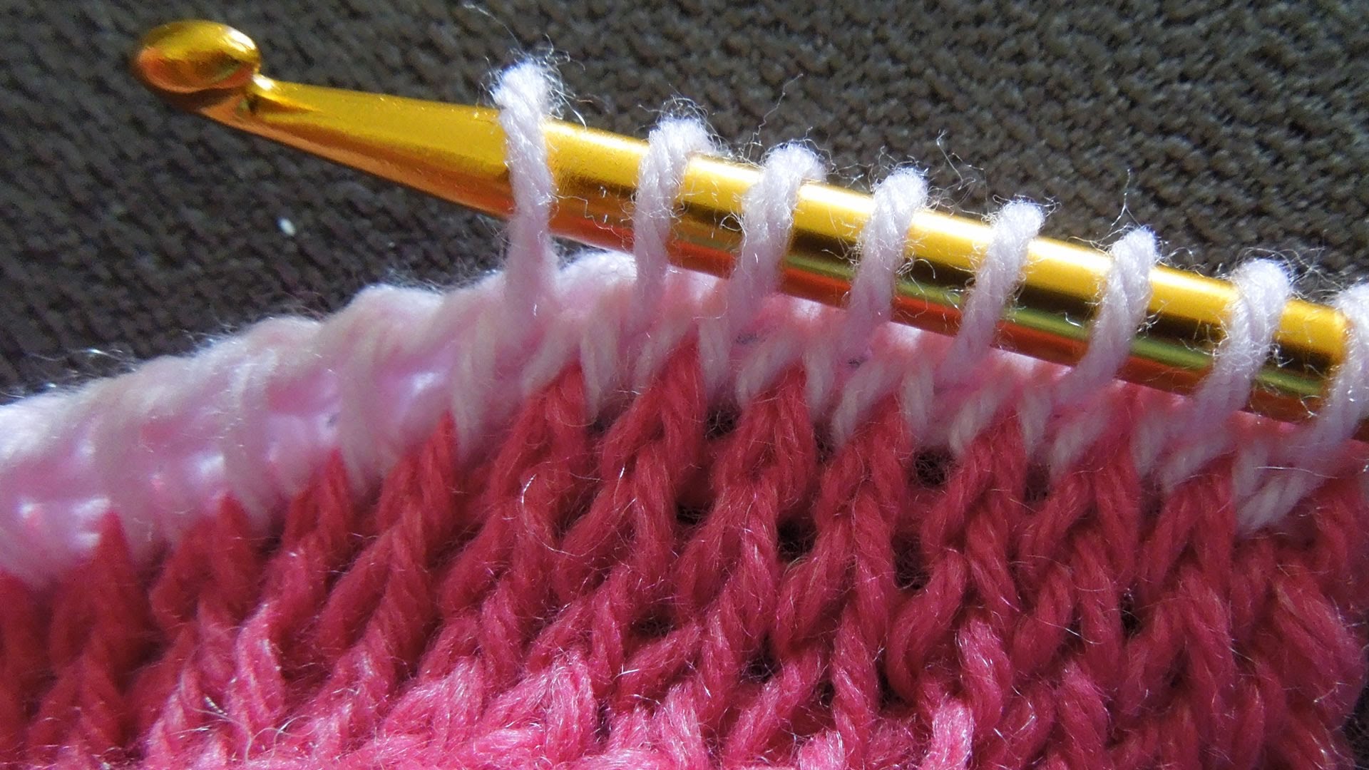 How To Crochet Tunisian Simple Stitch and Knit Stitch - YouTube