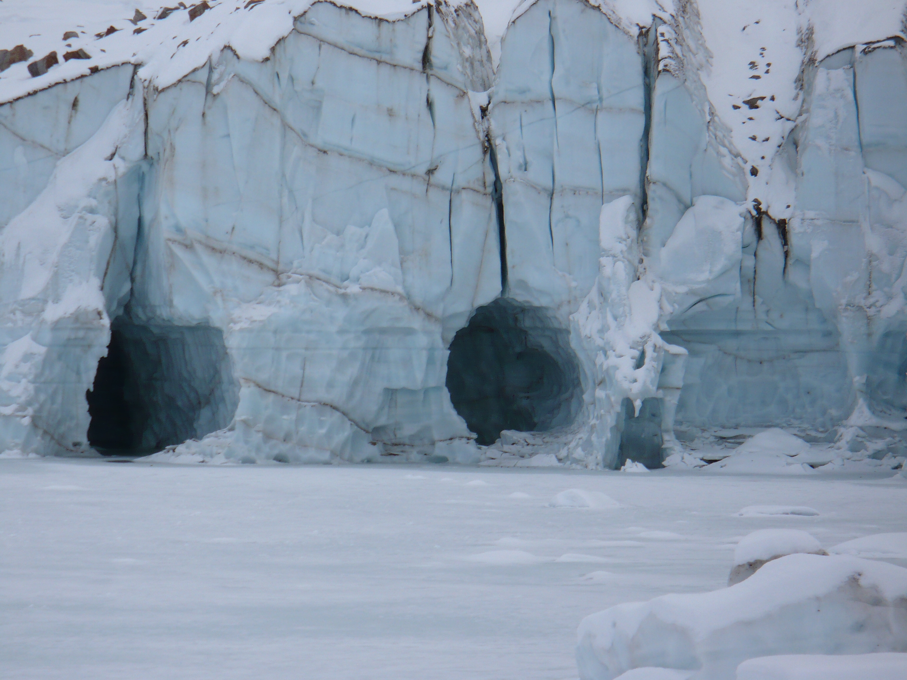 Tunnels under angel glacier photo
