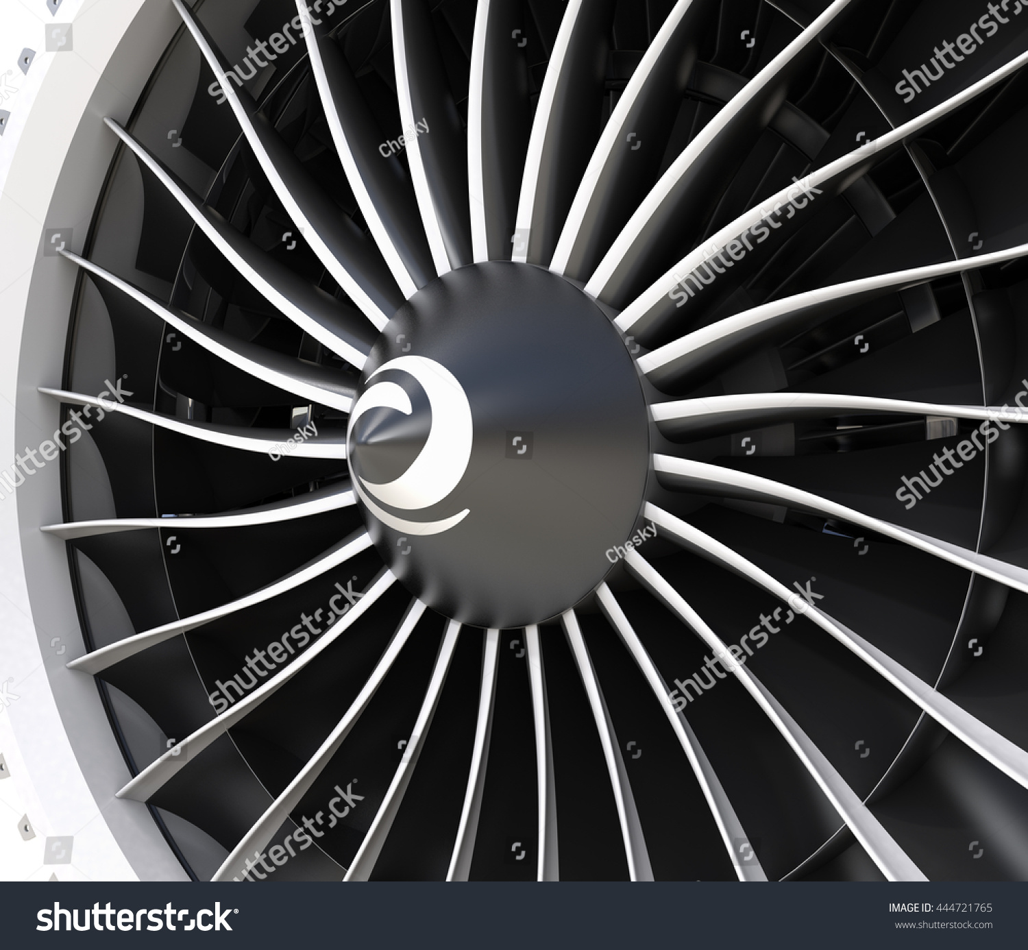 Closeup Jet Fan Engine Turbo Blades Stock Illustration 444721765 ...