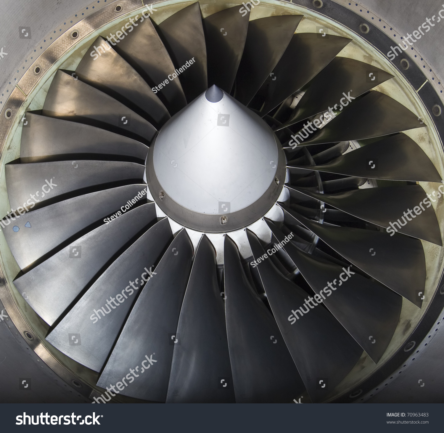 Closeup Jet Engine Fan Blades Stock Photo 70963483 - Shutterstock