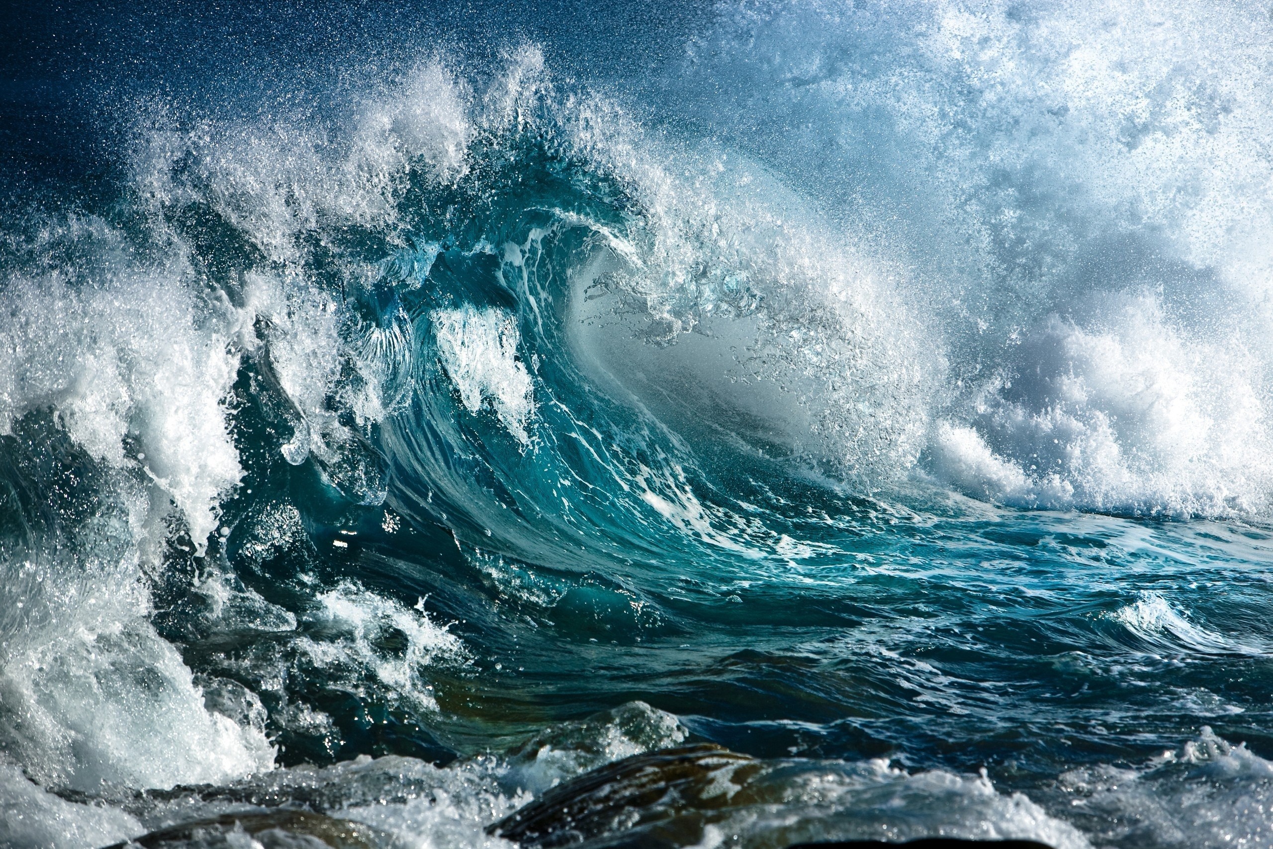 Misc: Nature Wave Agitated Sea Turbulent Photo for HD 16:9 High ...
