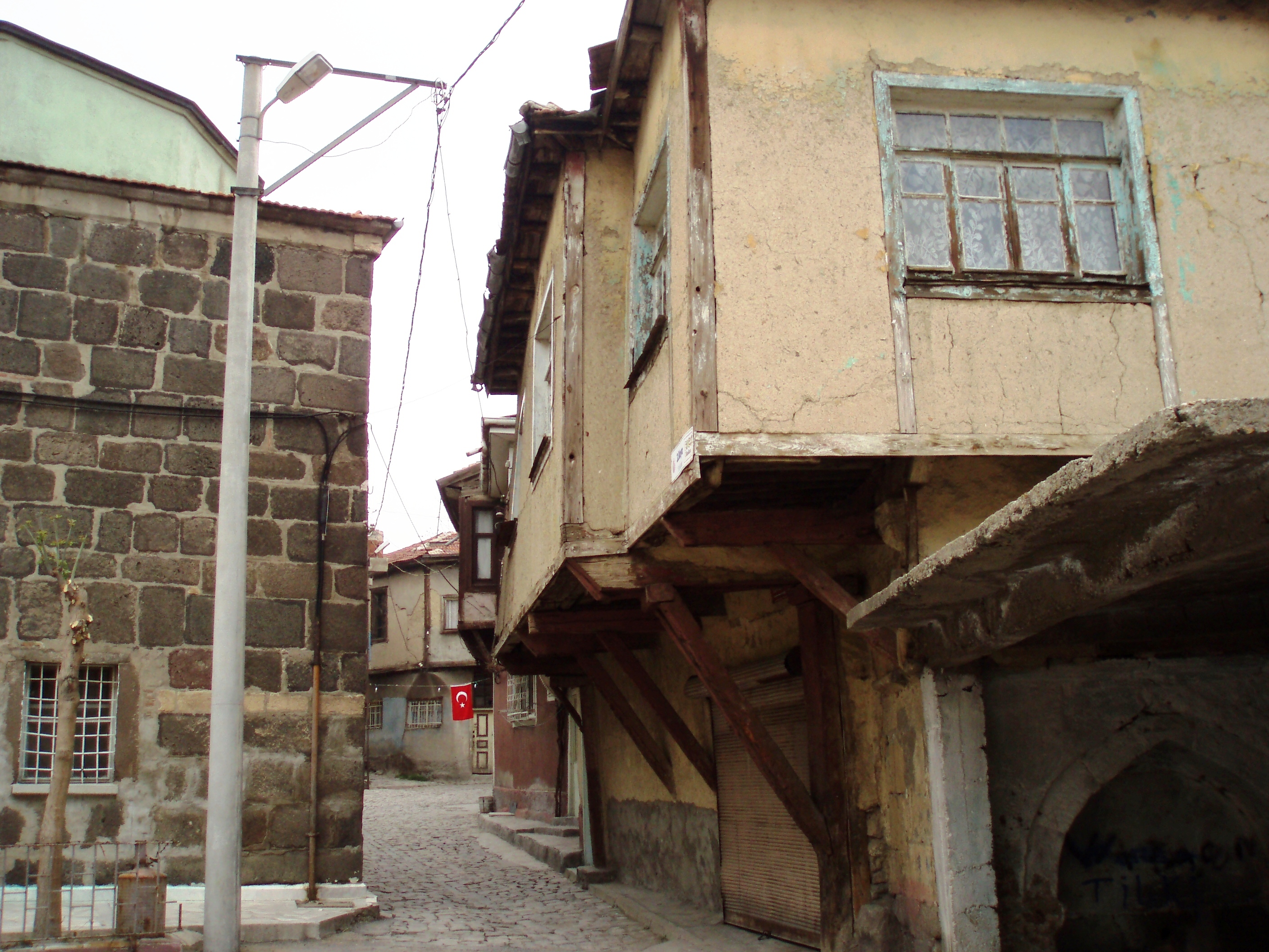 Turkey, afyon, street with old houses photo