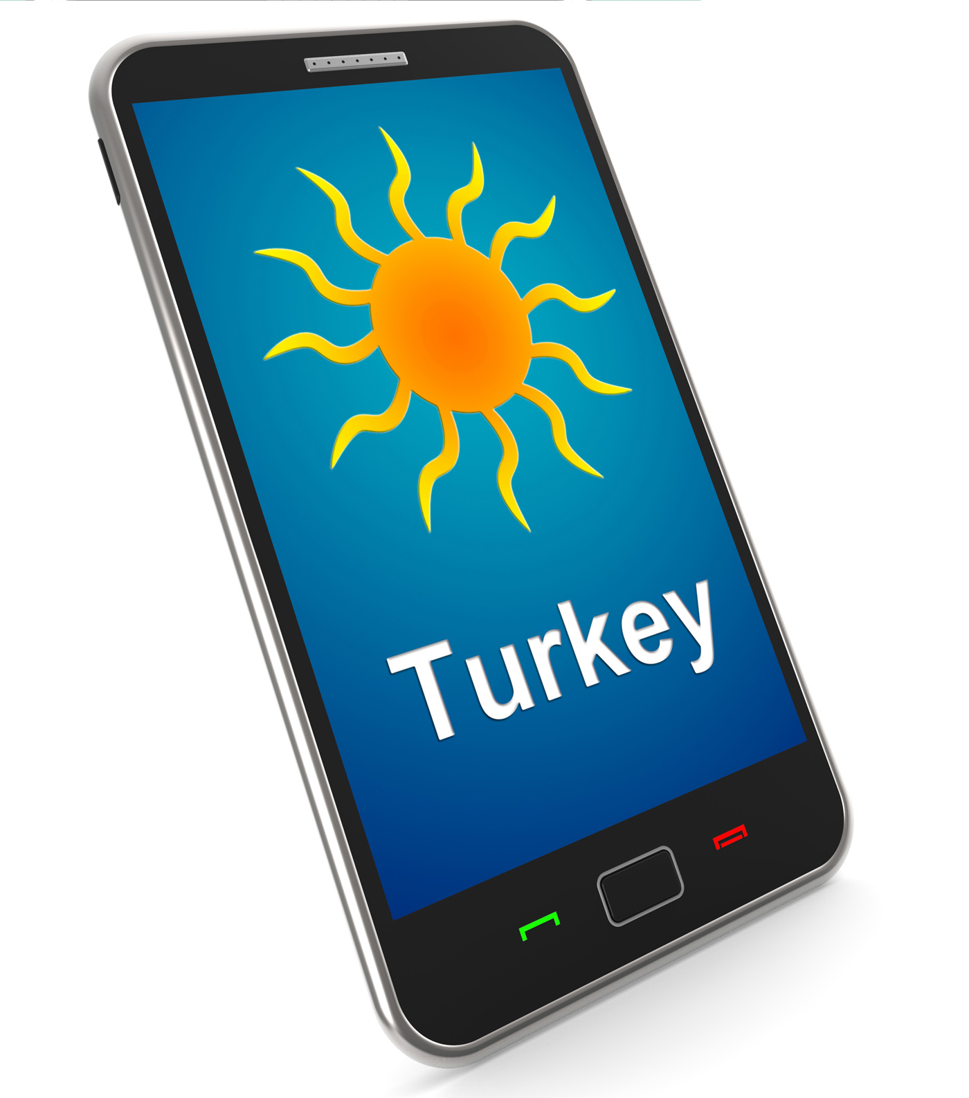 Turkey on mobile means holidays and sunny weather photo