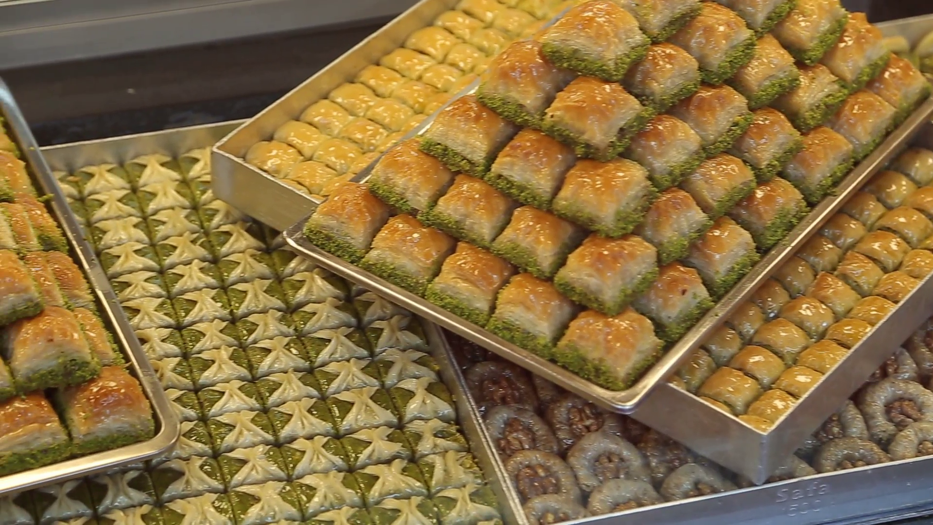 Delicious Turkish baklava in Istanbul Stock Video Footage - Videoblocks