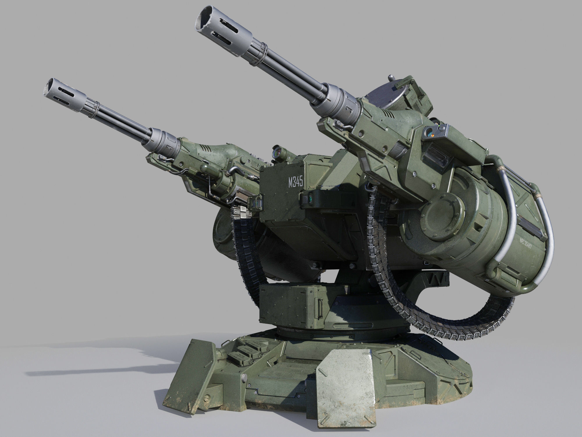 Turret textured 3D | CGTrader