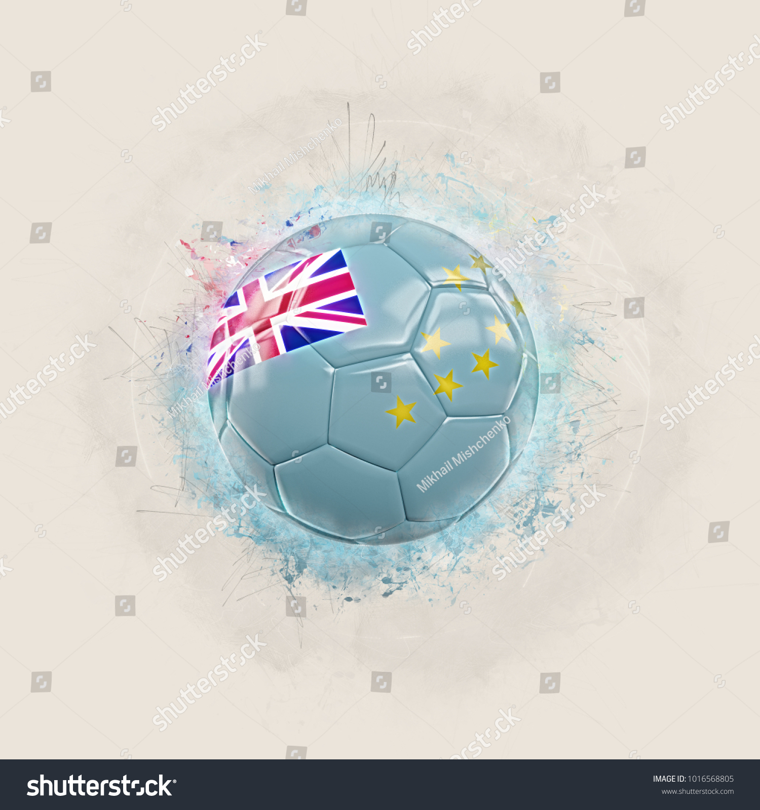 Grunge Football Flag Tuvalu 3d Illustration Stock Illustration ...