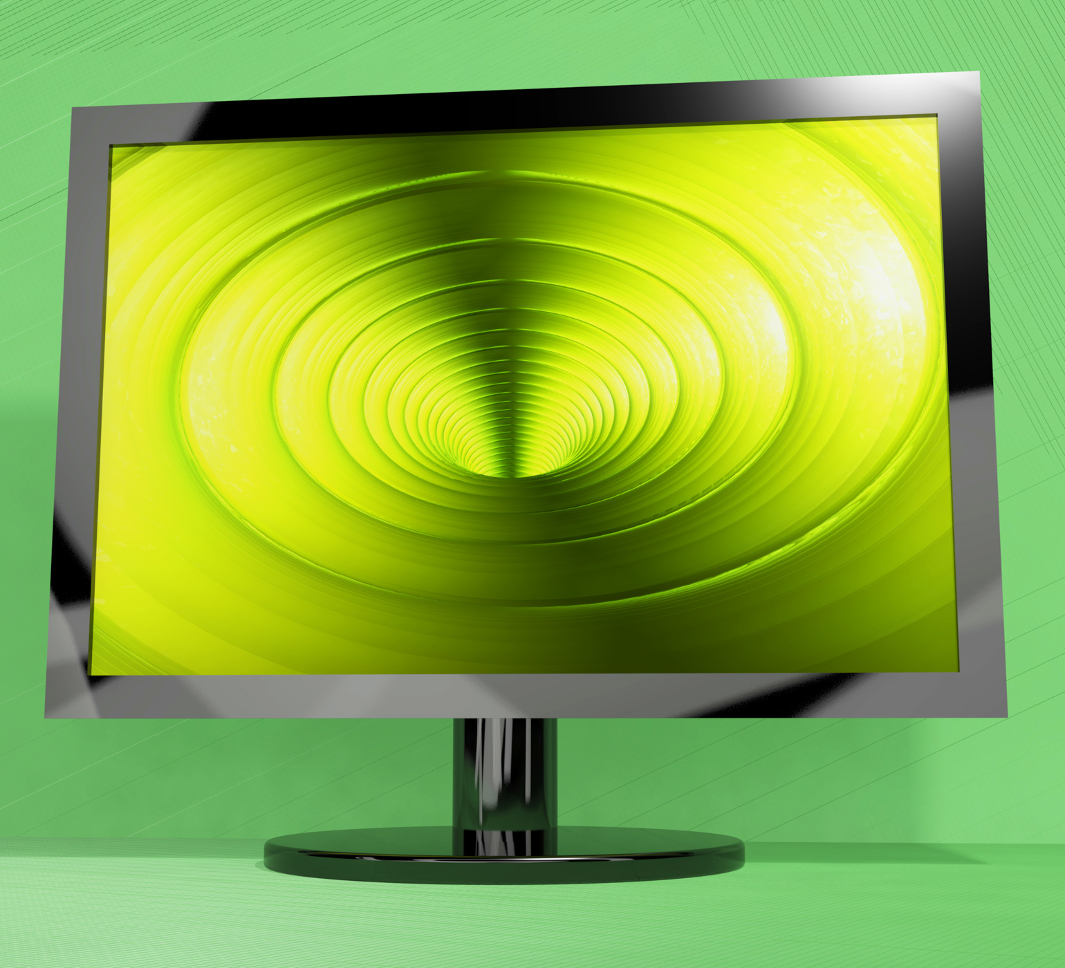Tv monitor with vortex picture representing high definition television photo